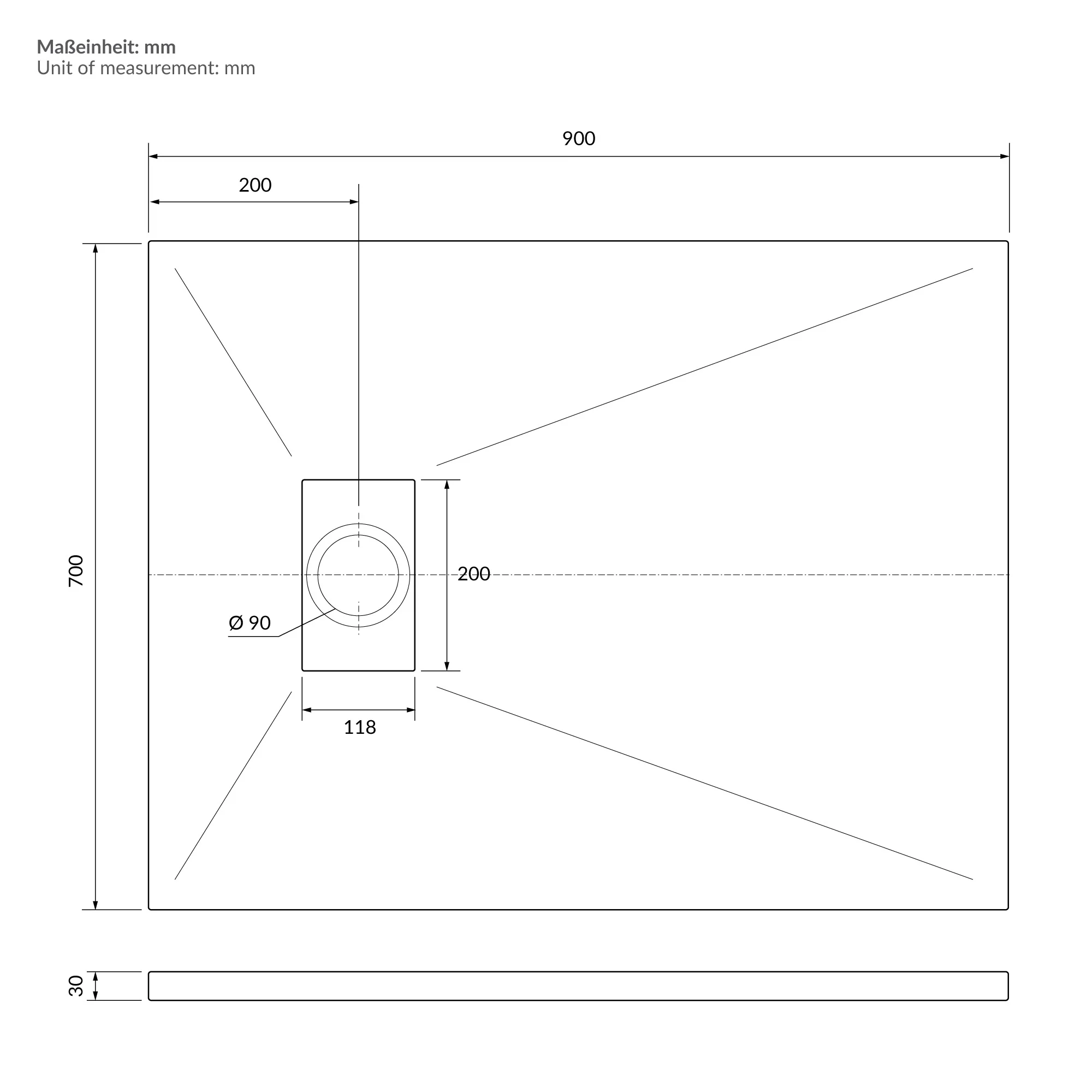 Duschwanne mit Ablaufgarnitur, Extra flache und robuste SMC, H:30 mm, Rutschfest, Schieferoptik - Image 134