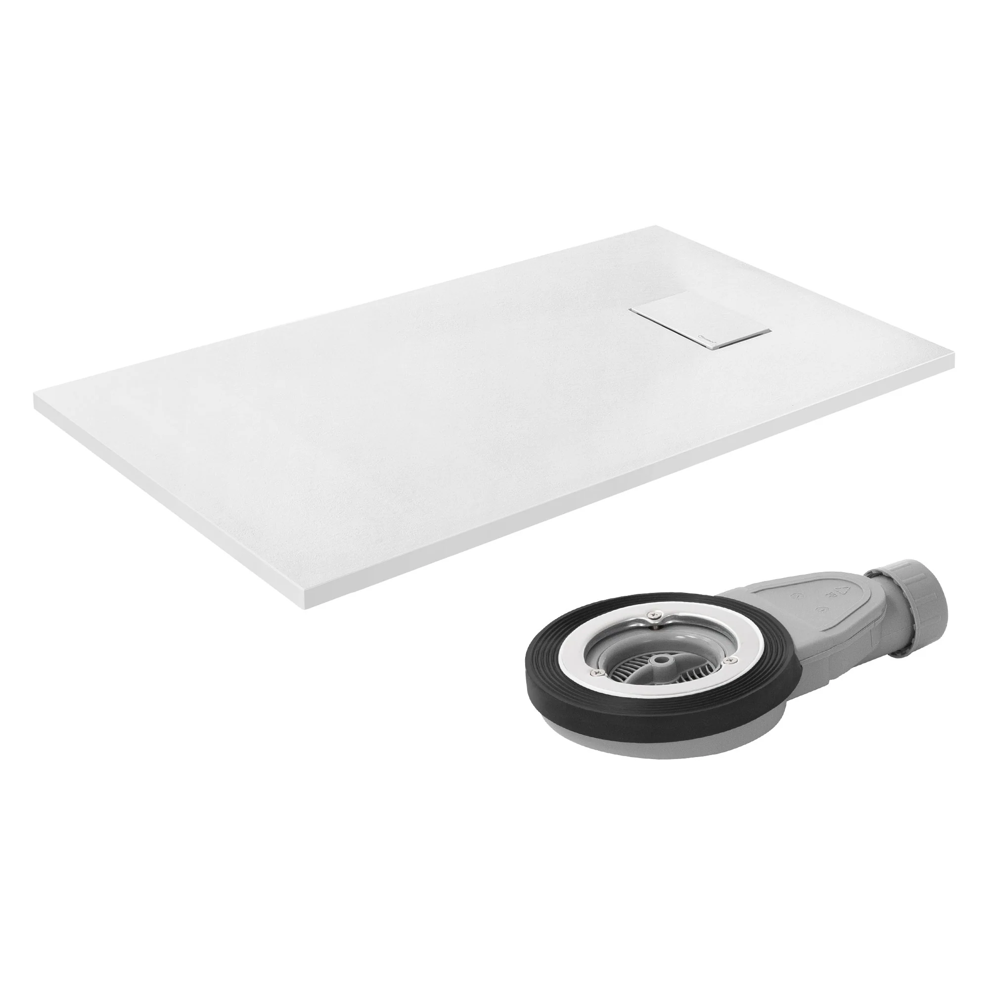 Duschwanne mit Ablaufgarnitur, Extra flache und robuste SMC, H:30 mm, Rutschfest, Schieferoptik - Image 147