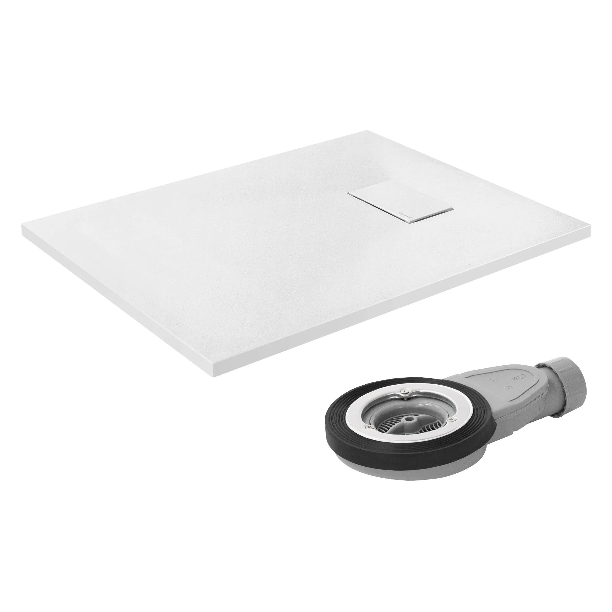Duschwanne mit Ablaufgarnitur, Extra flache und robuste SMC, H:30 mm, Rutschfest, Schieferoptik - Image 15