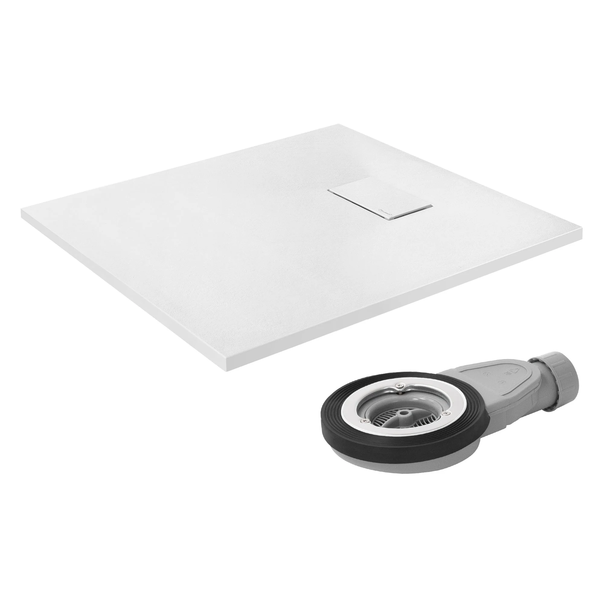 Duschwanne mit Ablaufgarnitur, Extra flache und robuste SMC, H:30 mm, Rutschfest, Schieferoptik - Image 17