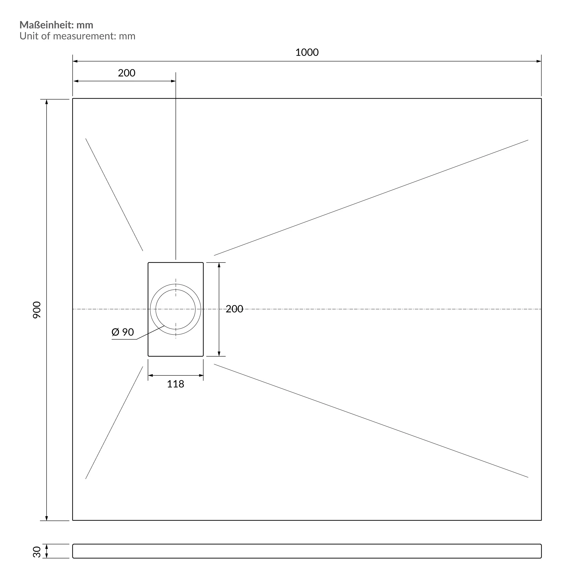 Duschwanne mit Ablaufgarnitur, Extra flache und robuste SMC, H:30 mm, Rutschfest, Schieferoptik - Image 97