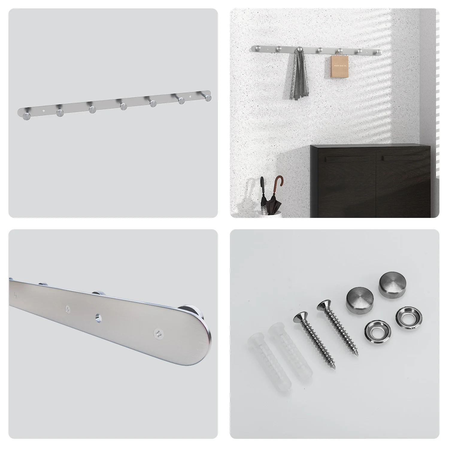 Edelstahl Garderobenleiste Modell Kleiderhaken Garderobe Hakenleiste - Image 13