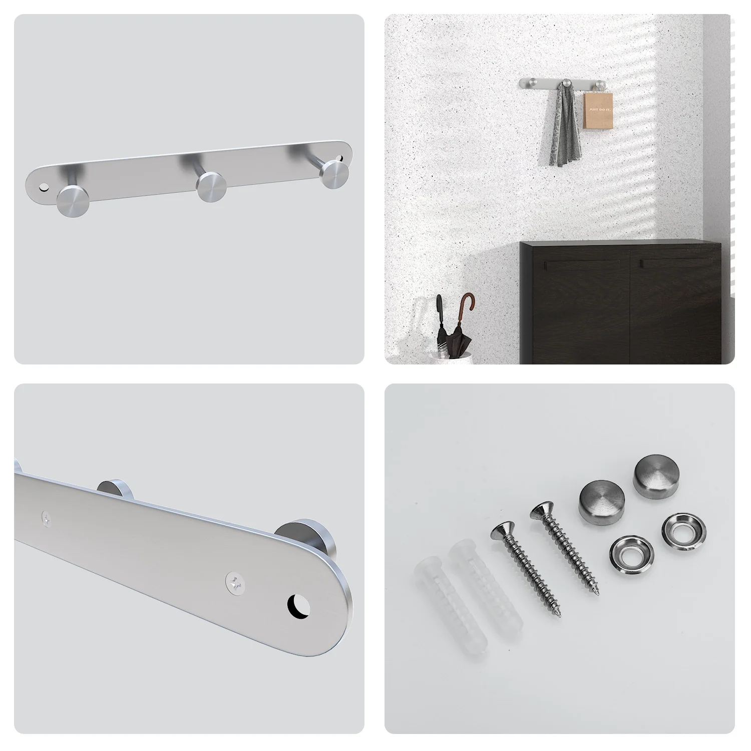 Edelstahl Garderobenleiste Modell Kleiderhaken Garderobe Hakenleiste - Image 18