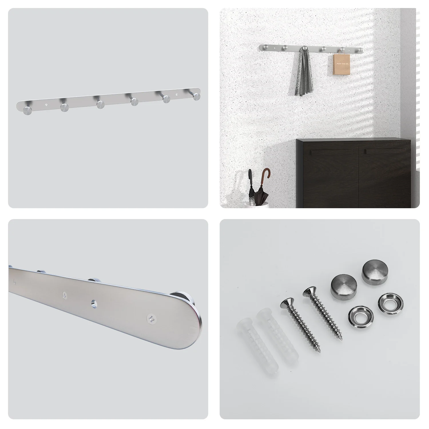 Edelstahl Garderobenleiste Modell Kleiderhaken Garderobe Hakenleiste - Image 23