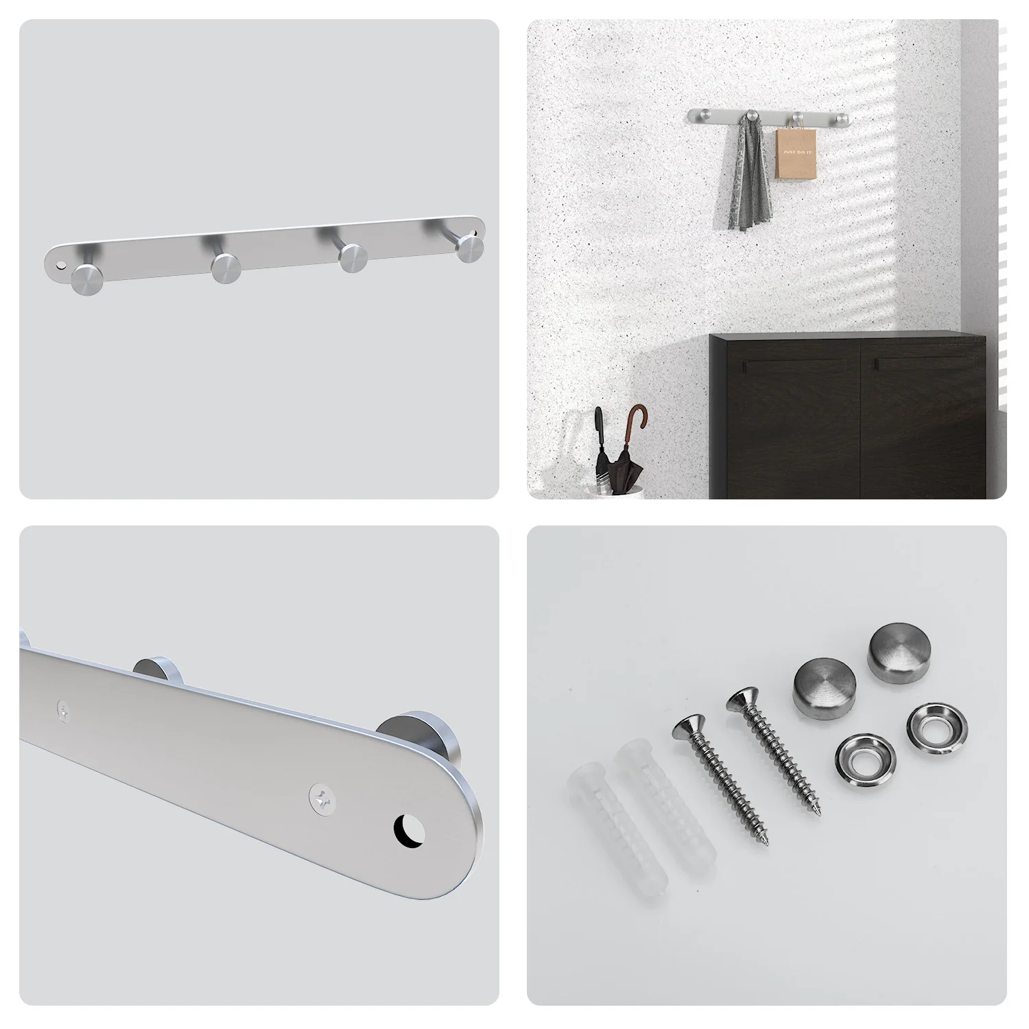 Edelstahl Garderobenleiste Modell Kleiderhaken Garderobe Hakenleiste - Image 28