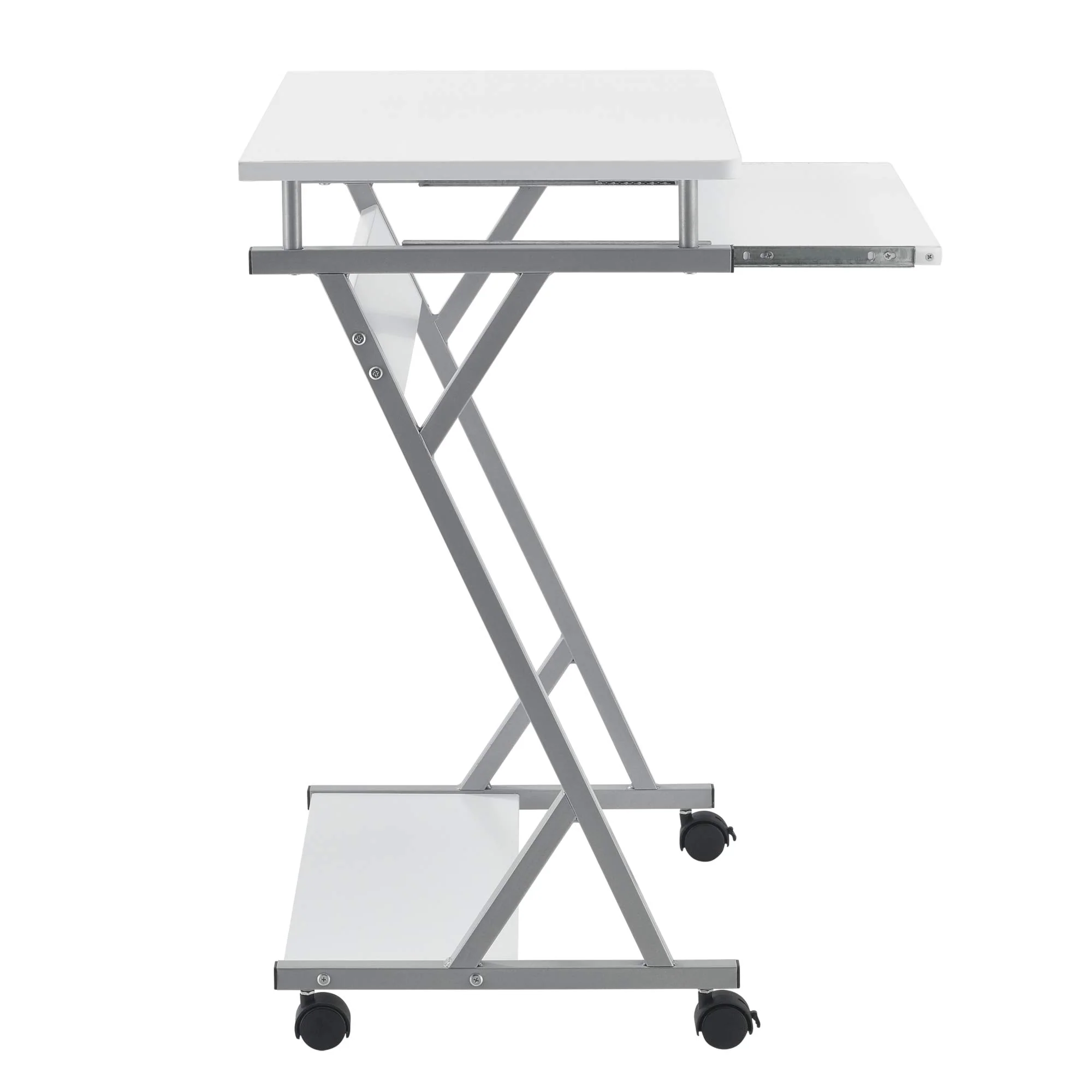 [en.casa] Rollbarer Computertisch 60x40x75cm Weiß PC-Tisch - Image 6