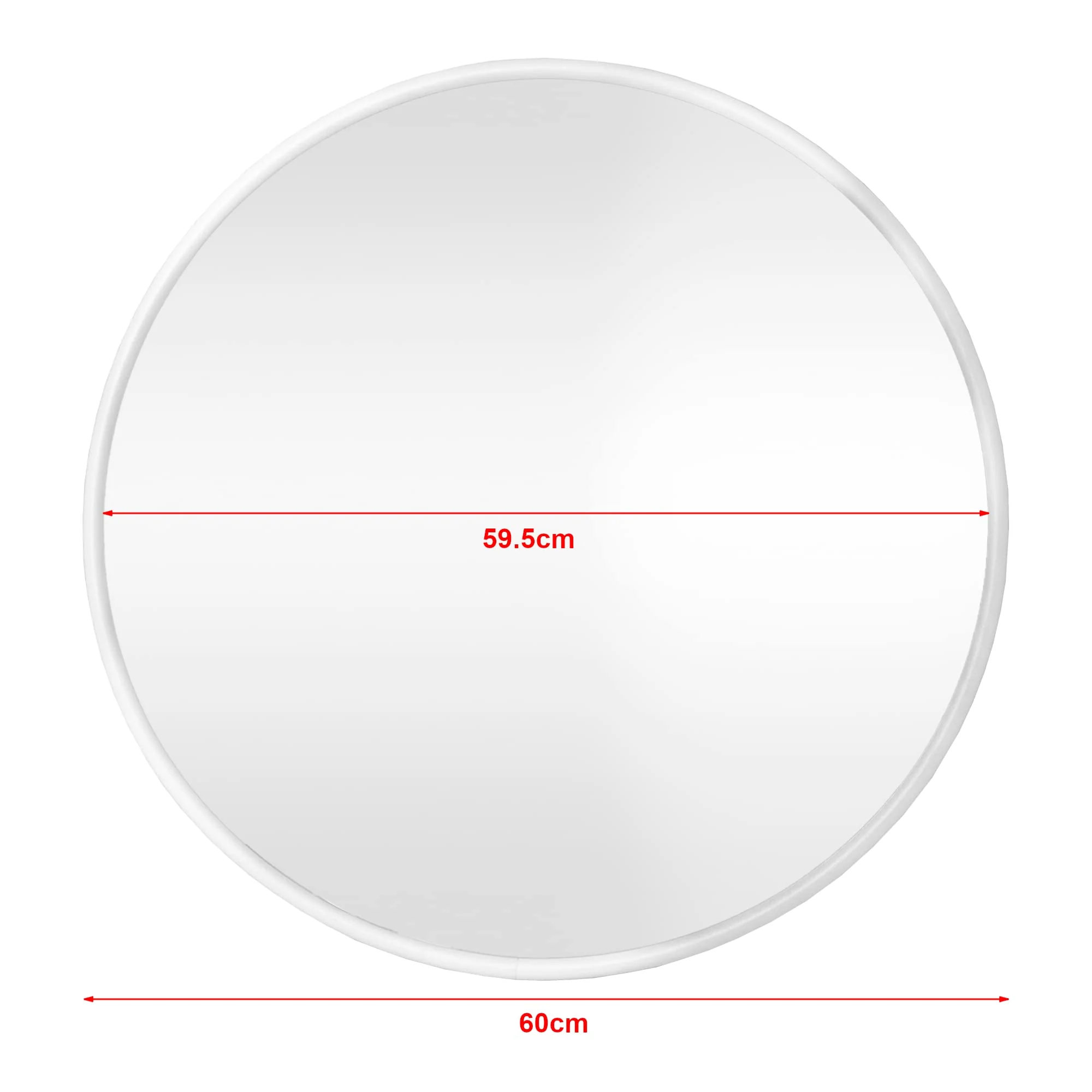 [en.casa] Wandspiegel Ordona Badezimmerspiegel Ø60cm Schminkspiegel Weiß, matt rund Dekospiegel - Image 2