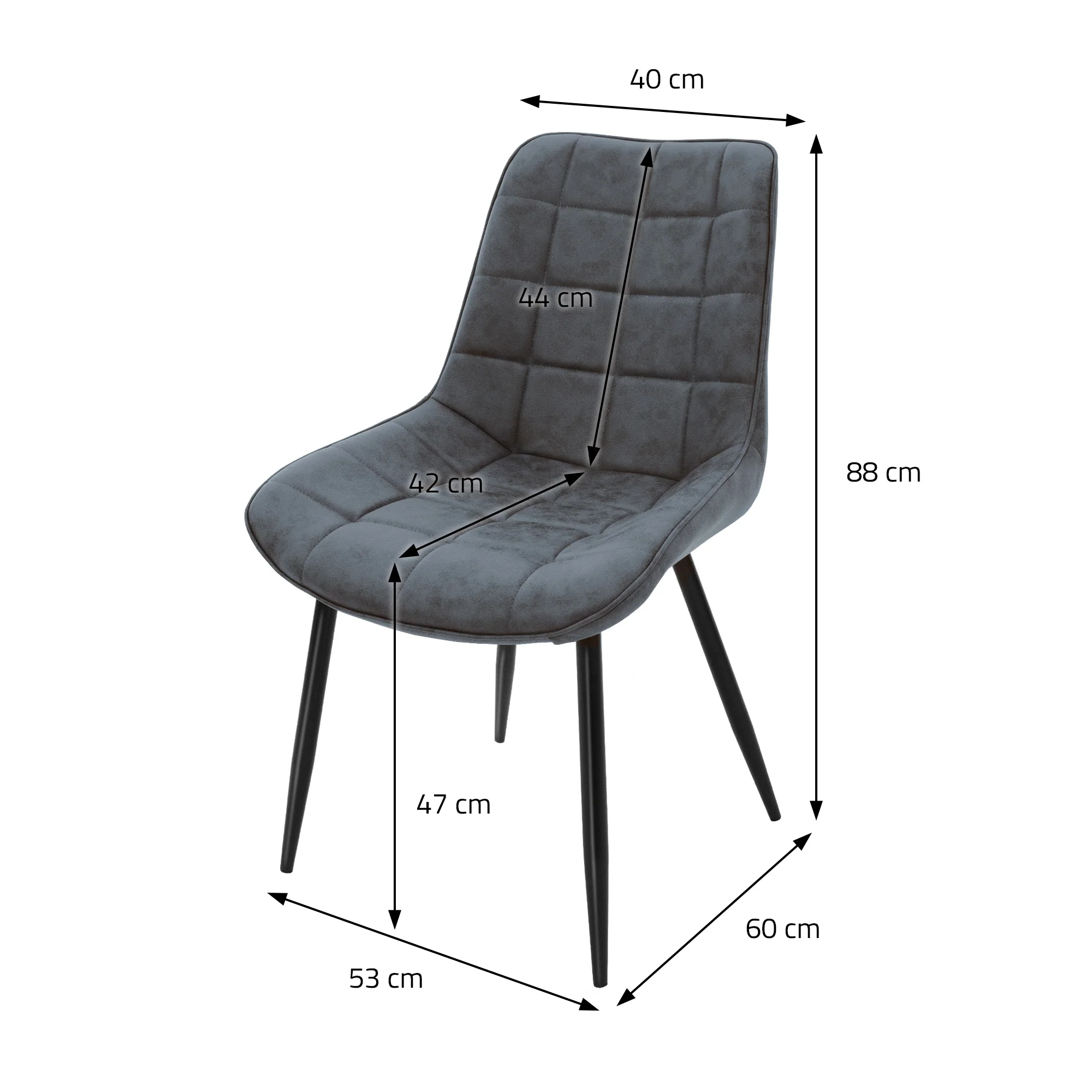 Esszimmerstuhl 2er Set Samtbezug mit Metallbeinen ML-Design - Image 26