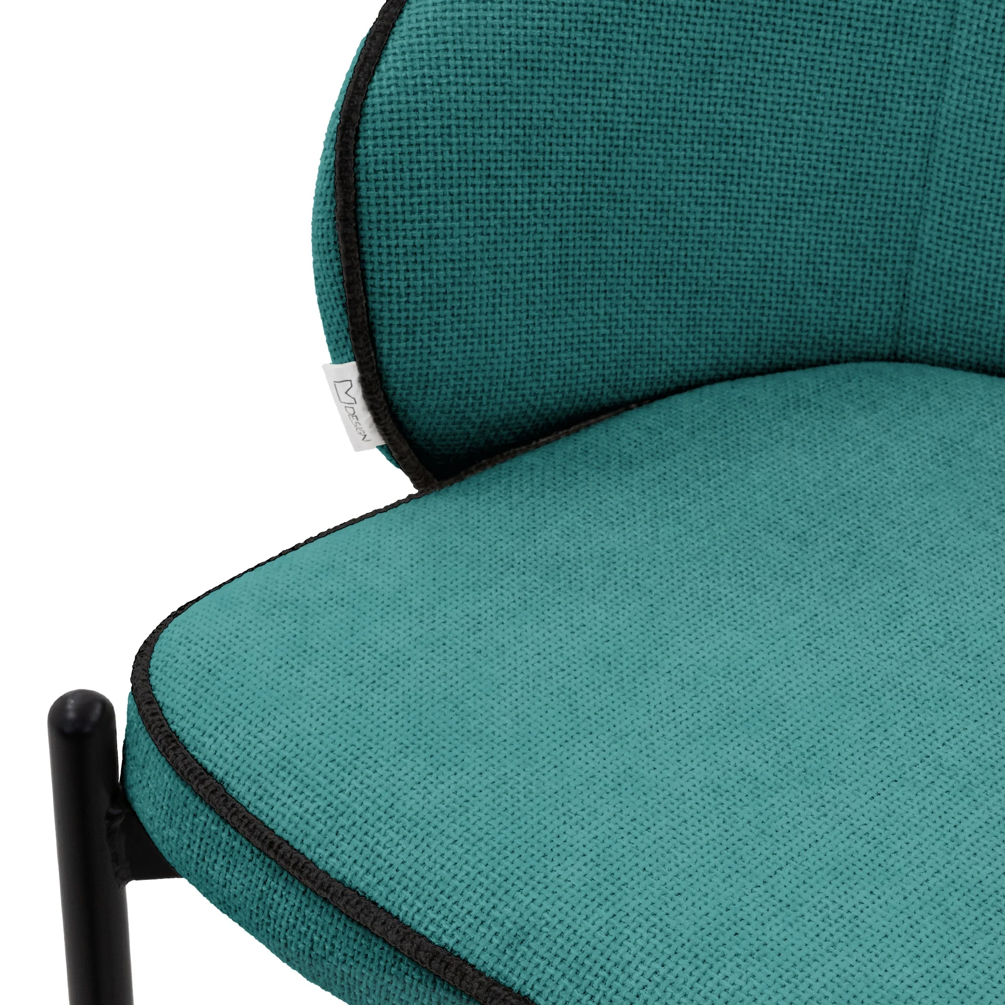 Esszimmerstühle Set mit Stoffbezug und Metallbeinen, ergonomische Rückenlehne - Image 107