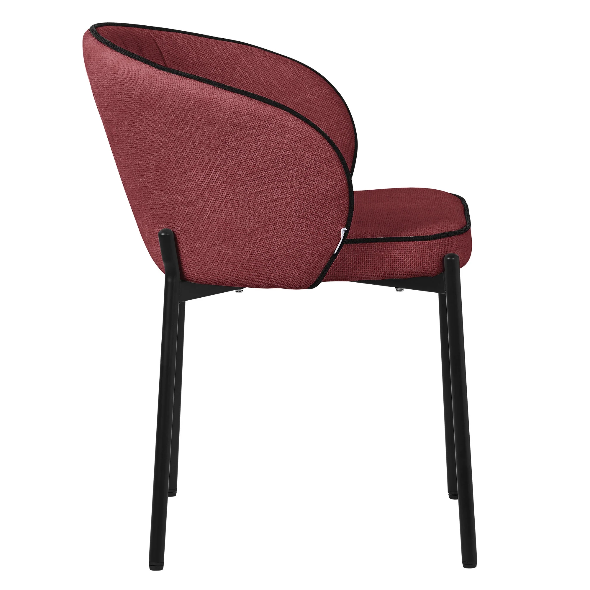 Esszimmerstühle Set mit Stoffbezug und Metallbeinen, ergonomische Rückenlehne - Image 62