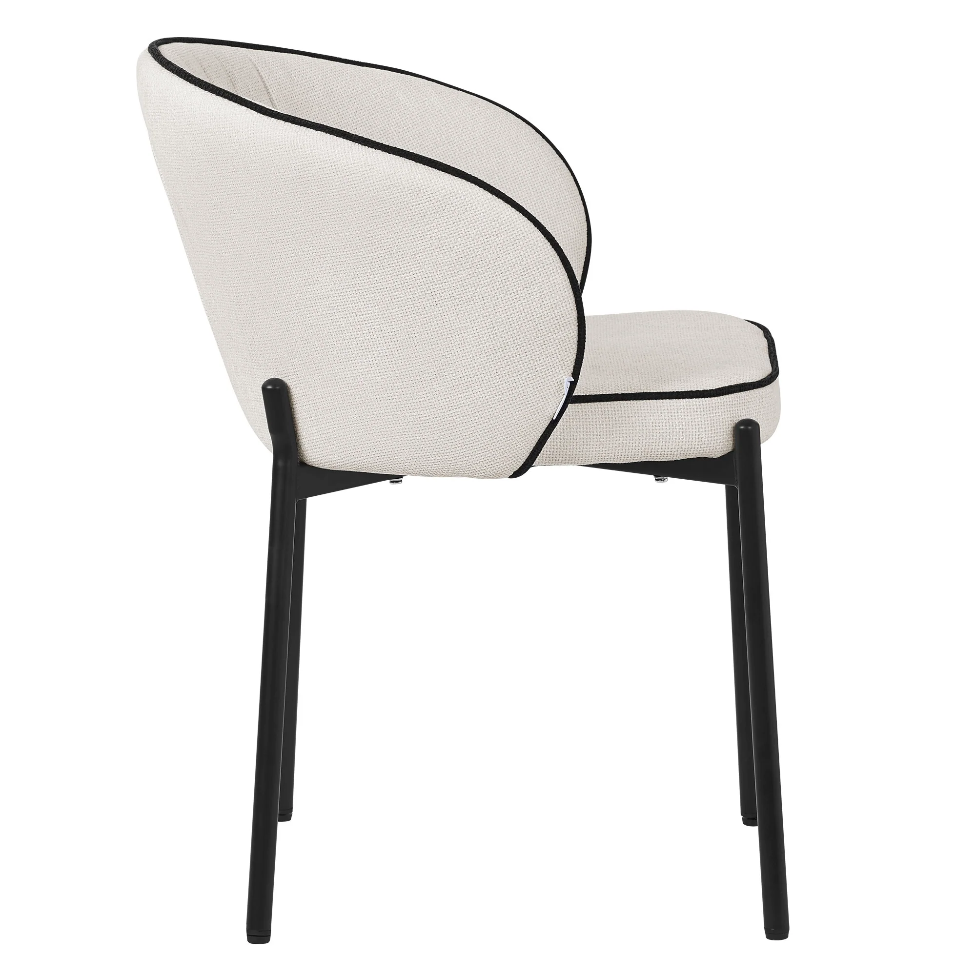 Esszimmerstühle Set mit Stoffbezug und Metallbeinen, ergonomische Rückenlehne - Image 87