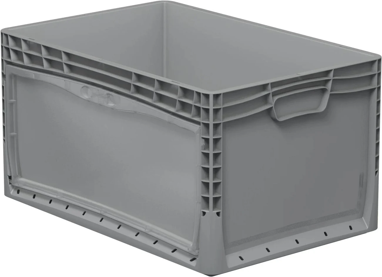Eurobox mit transparenter Klappe 60x40x32cm Grau