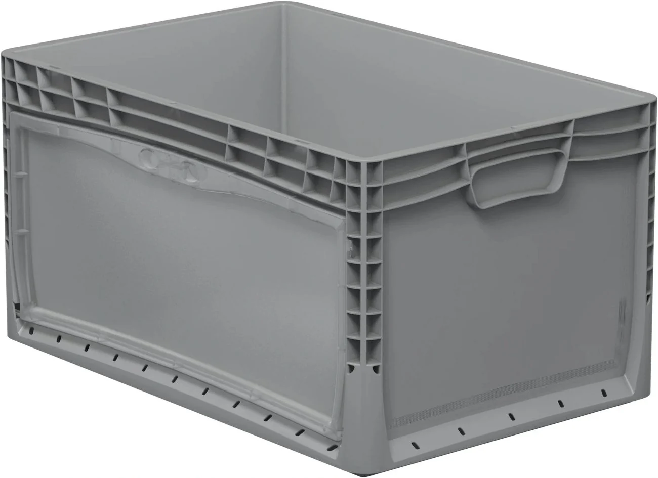 Eurobox mit transparenter Klappe 60x40x32cm Grau - Image 2