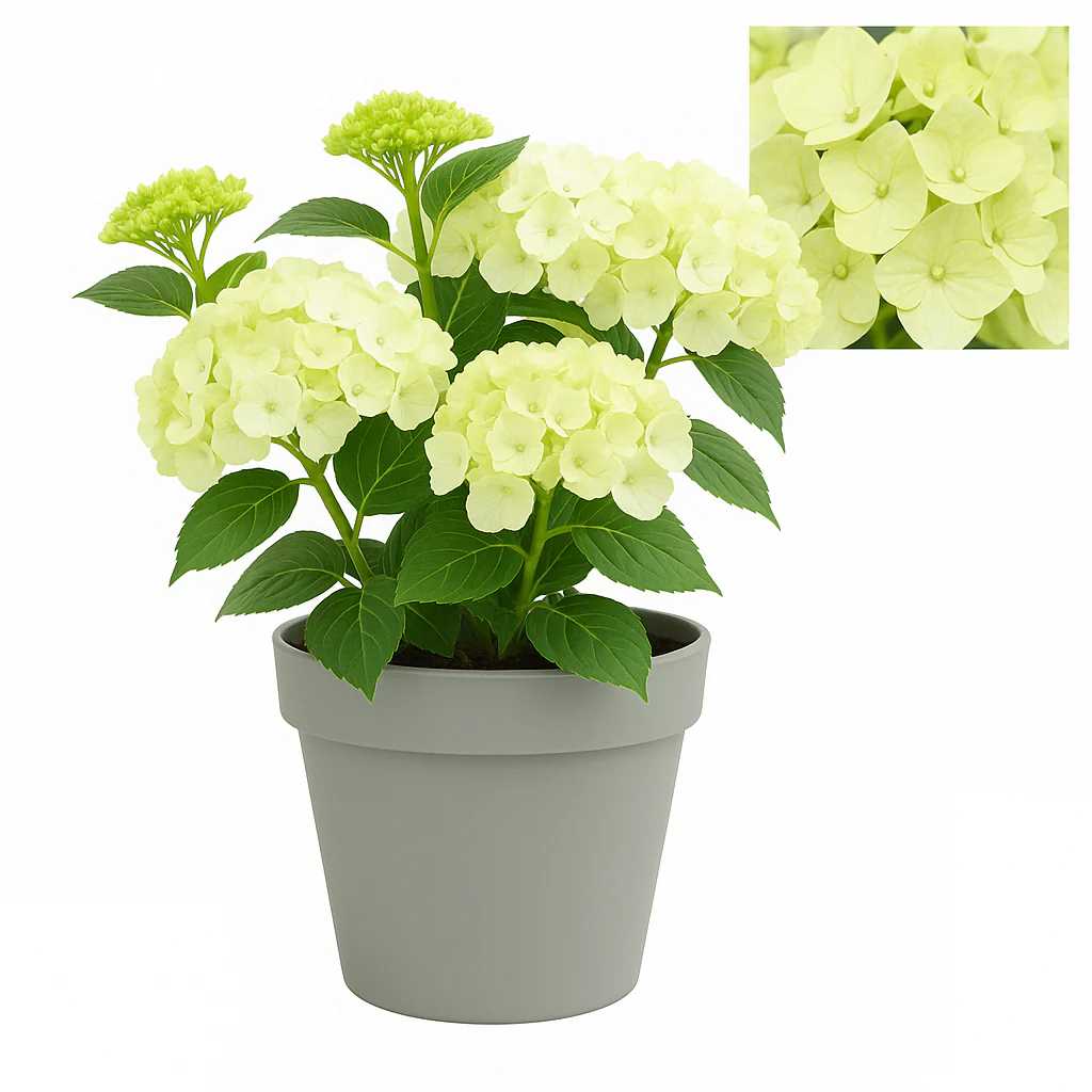 Exotenherz - Hortensia - Hydrangea Magical Nobless - Weiss - 6-10 Blühten - 23cm Topf