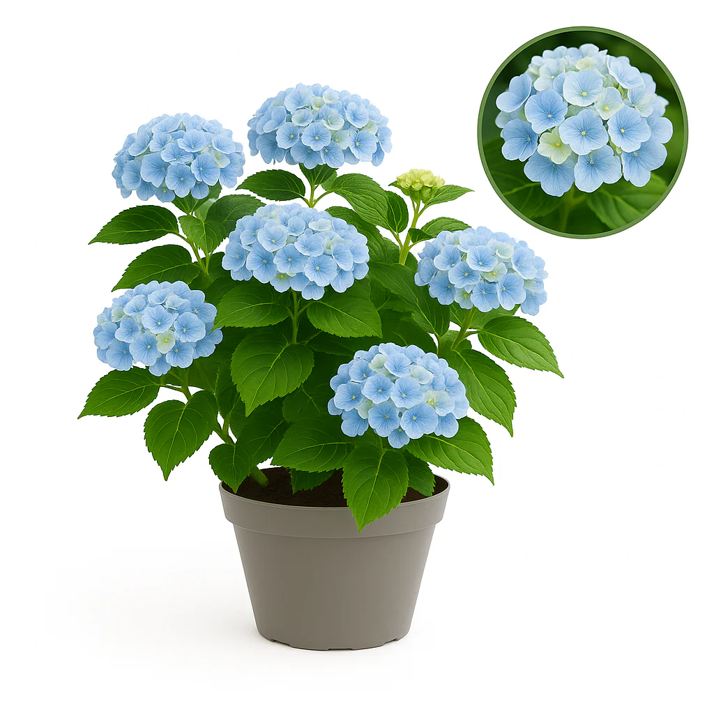 Exotenherz - Hortensia - Hydrangea Magical Revolution Blue - Blau - 6-10 Blühten - 23cm Topf
