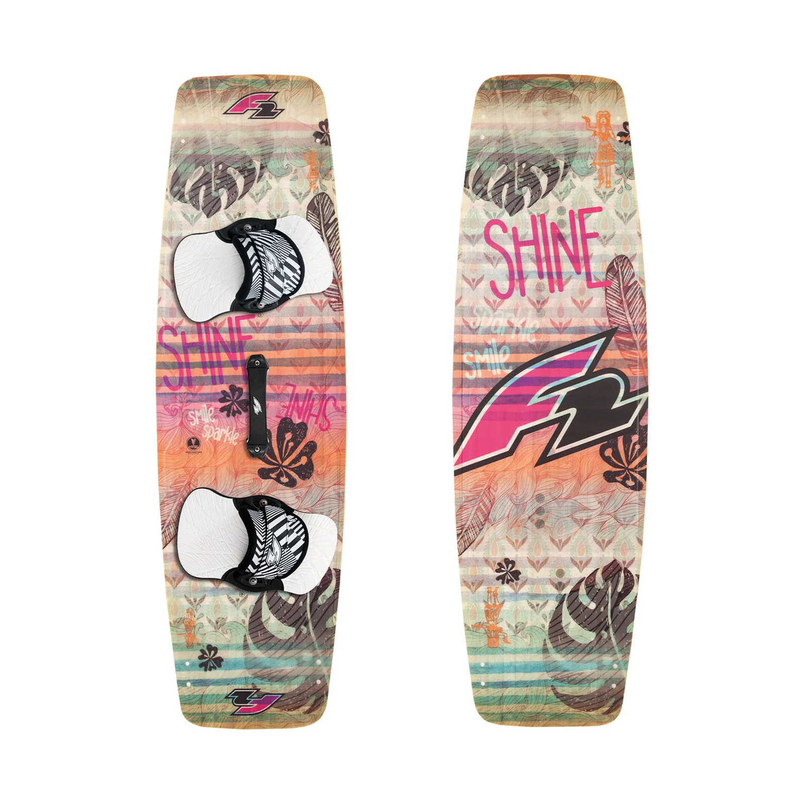 F2 Damen Kiteboard Shine Wood 133 cm Multicolor - Image 3
