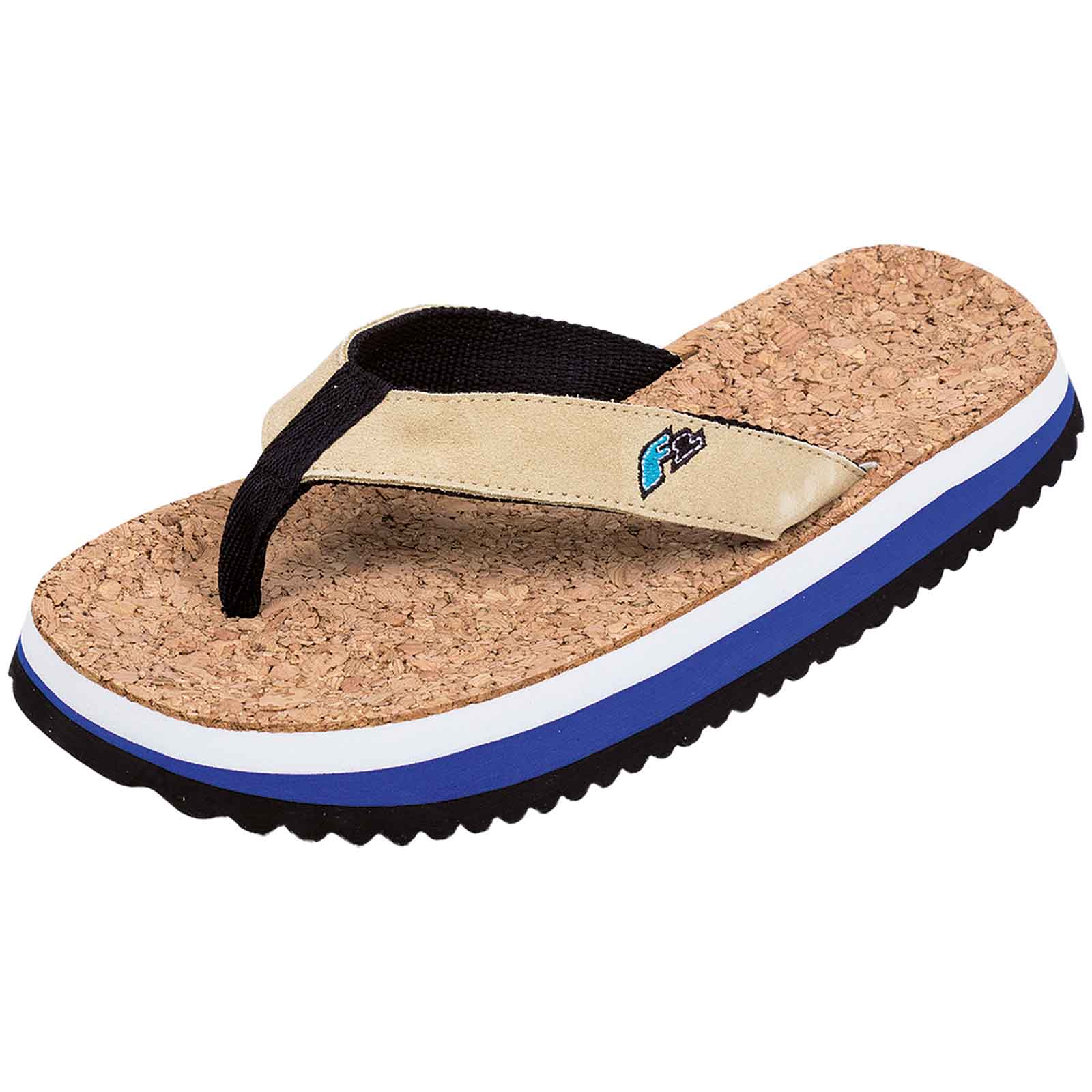 F2 Herren Schuhe Beach Slipper Flip Flops 36/37 Blau/Beige - Image 11