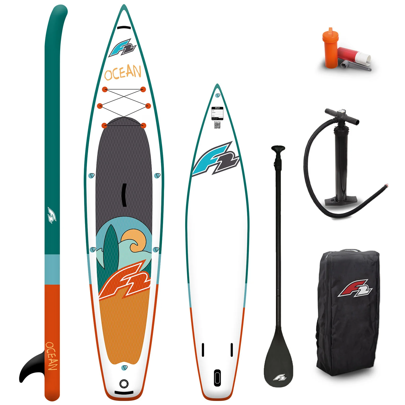 F2 Junior SUP Stand Up Paddle Board Ocean Kid  10'2''  Grün - Image 3