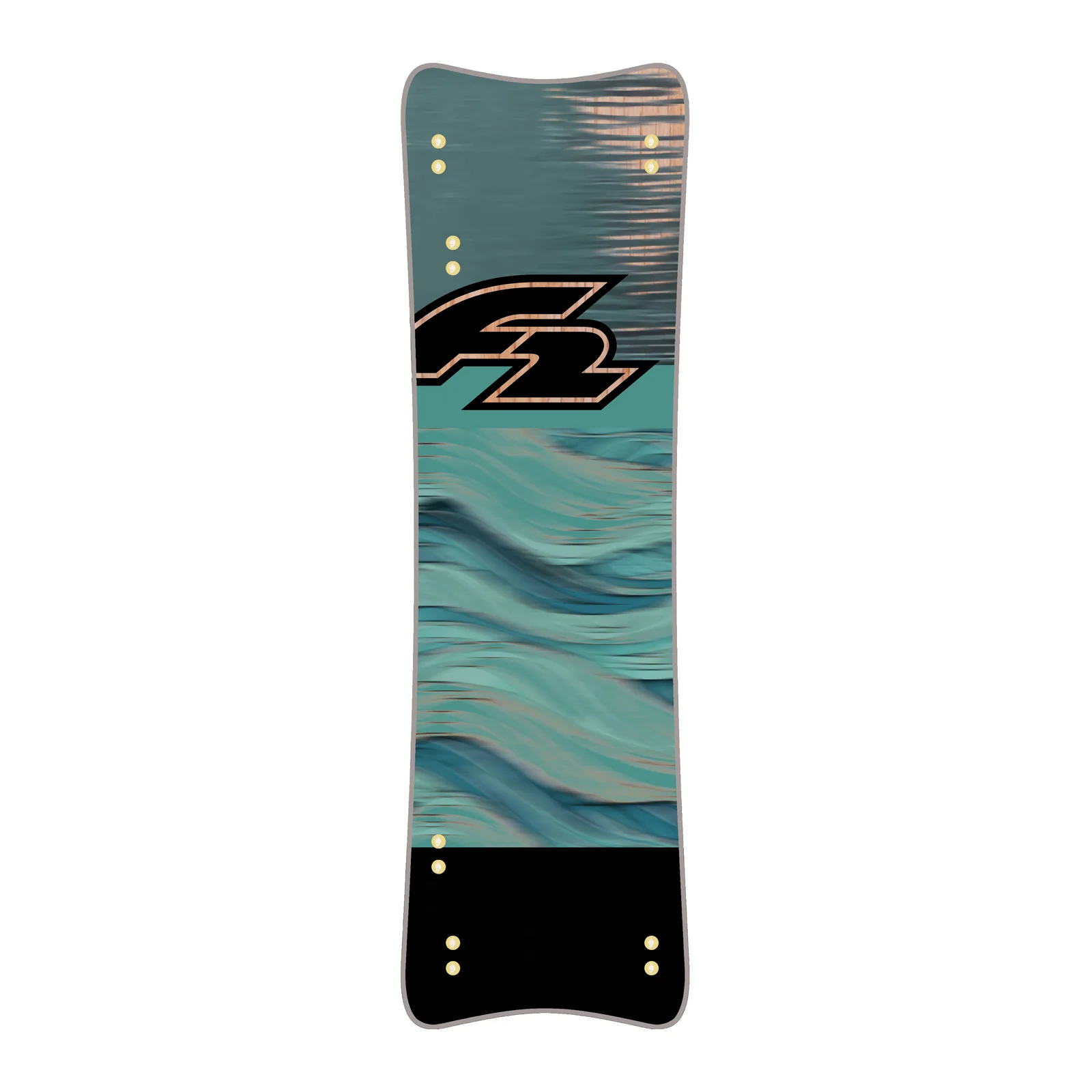 F2 Kiteboard Ride Lightwind Wood Komplett Kitesurf Board 158cm Aqua - Image 6
