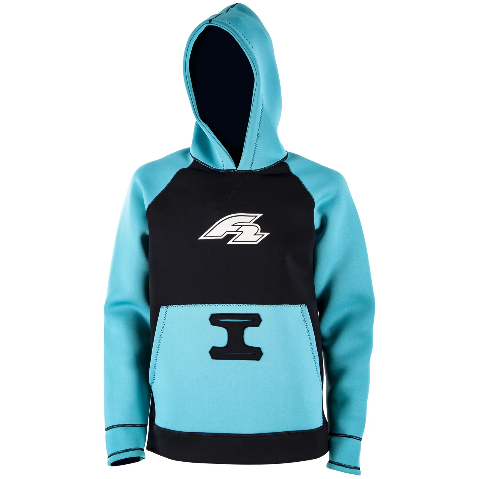F2   Neopren Oberteil Kite Hoodie 4/3mm L Türkis 2024/25 - Image 5