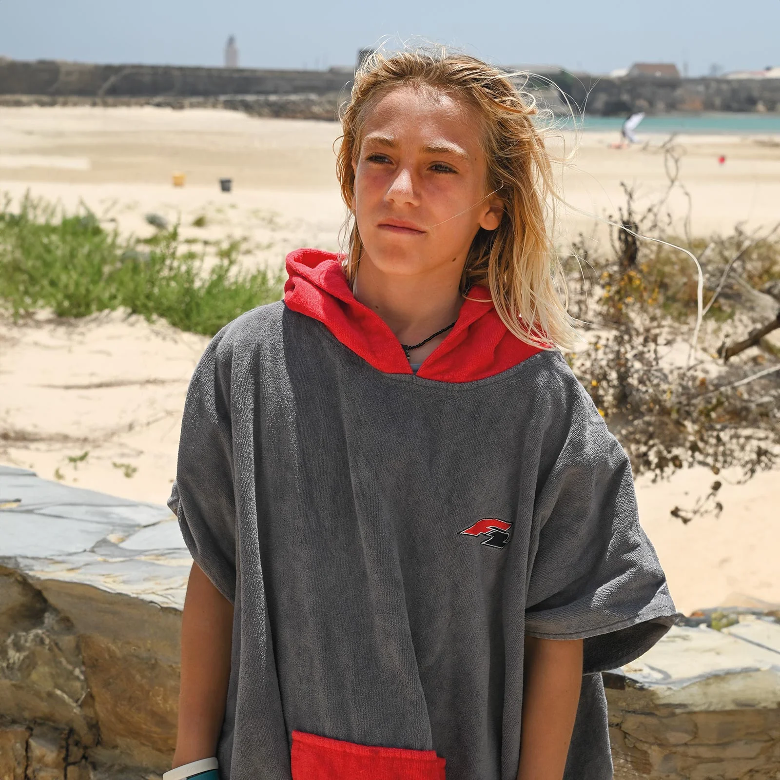 F2 Poncho "After Session Poncho" L/XL Grau - Image 9