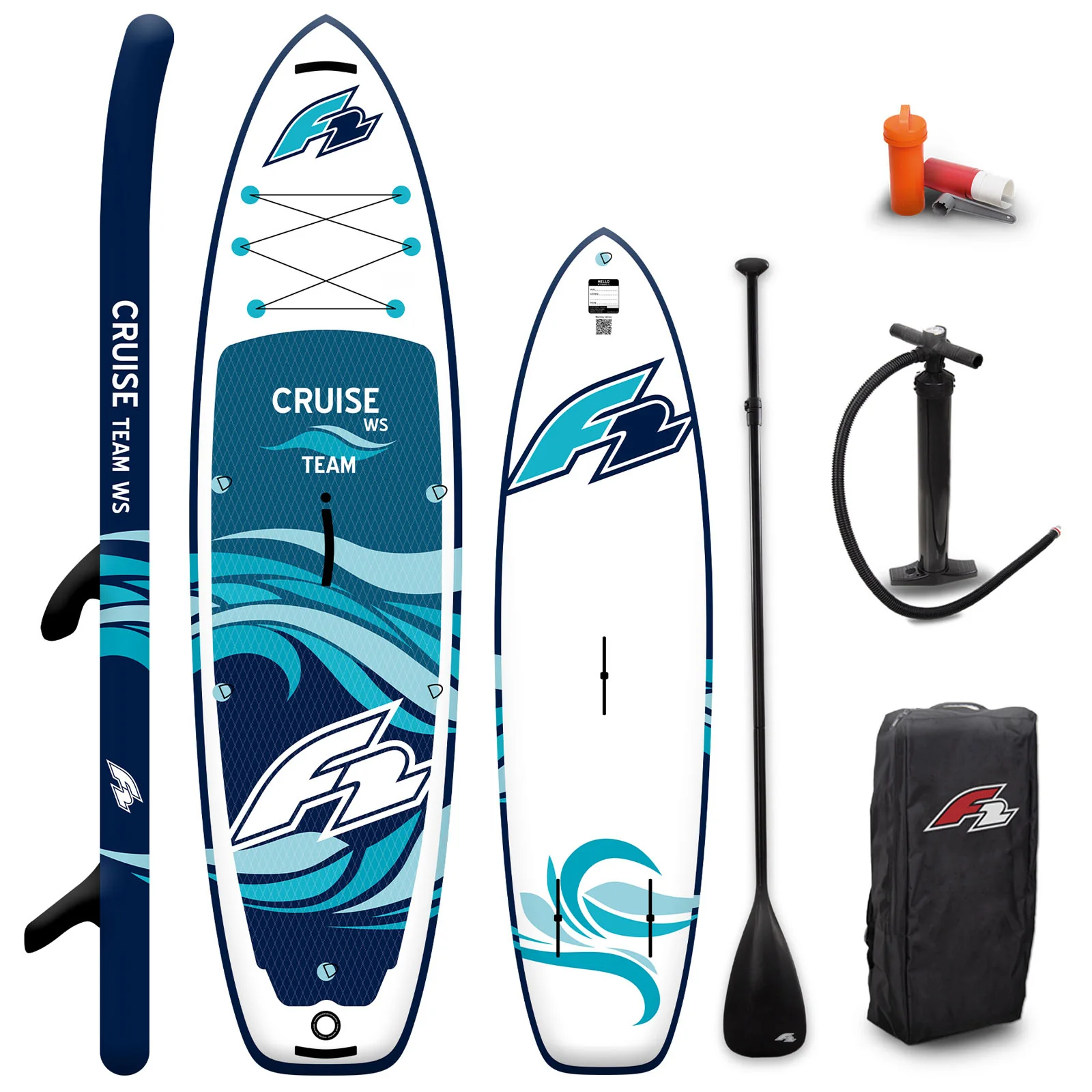 F2 Set Cruise Team SUP 11'6" mit Windsurfsegel Checker 2qm - Image 8