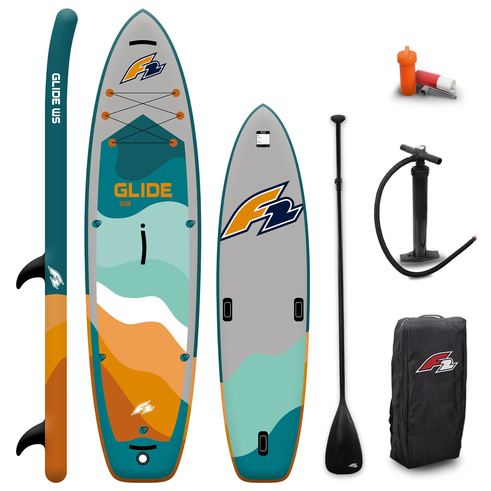 F2 Set Glide SUP 10'2" mit Windsurfsegel Checker 3,5qm - Image 8