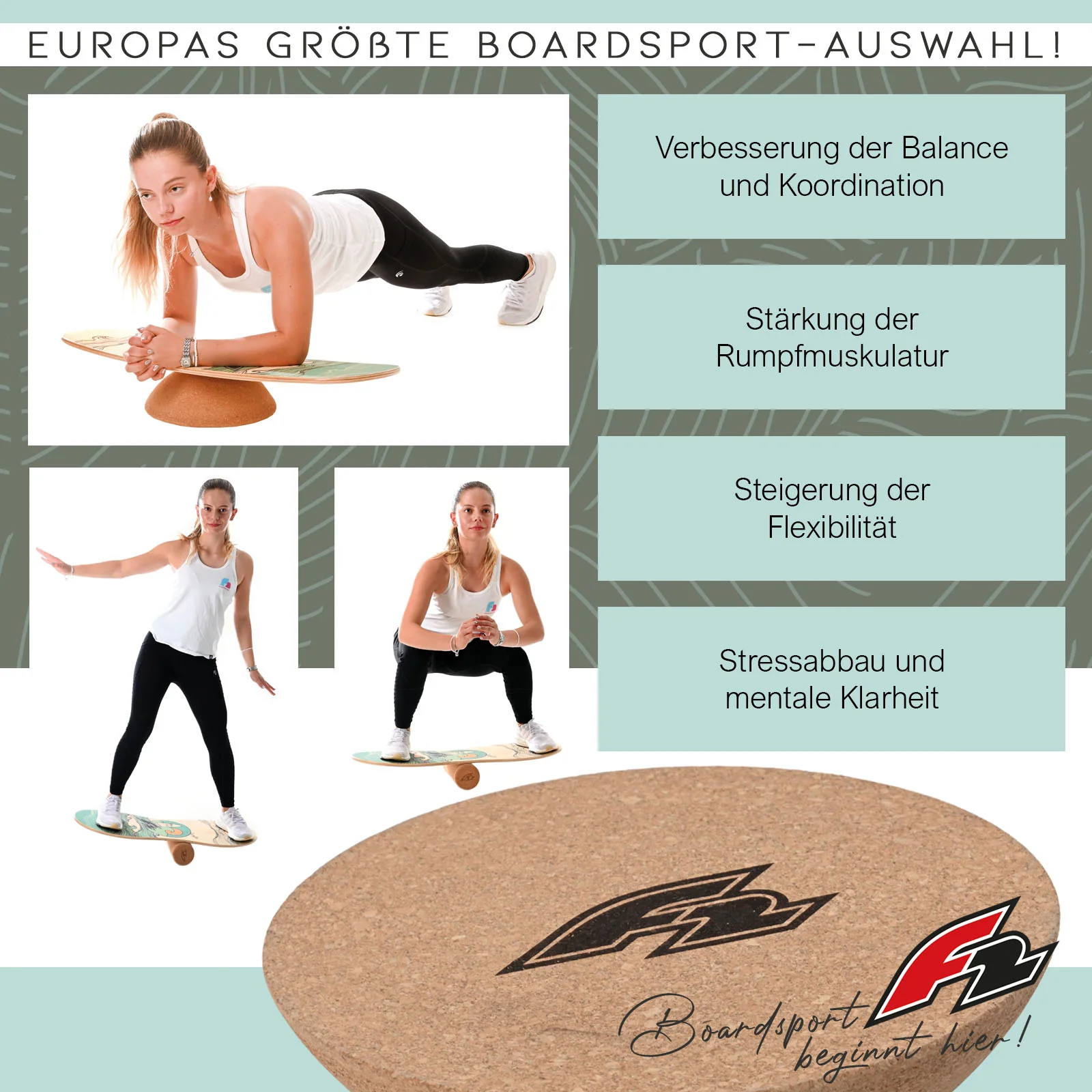 F2 Set Kork Balance Board Pill Flat Shape 80x30cm + Halbkugel - Image 19