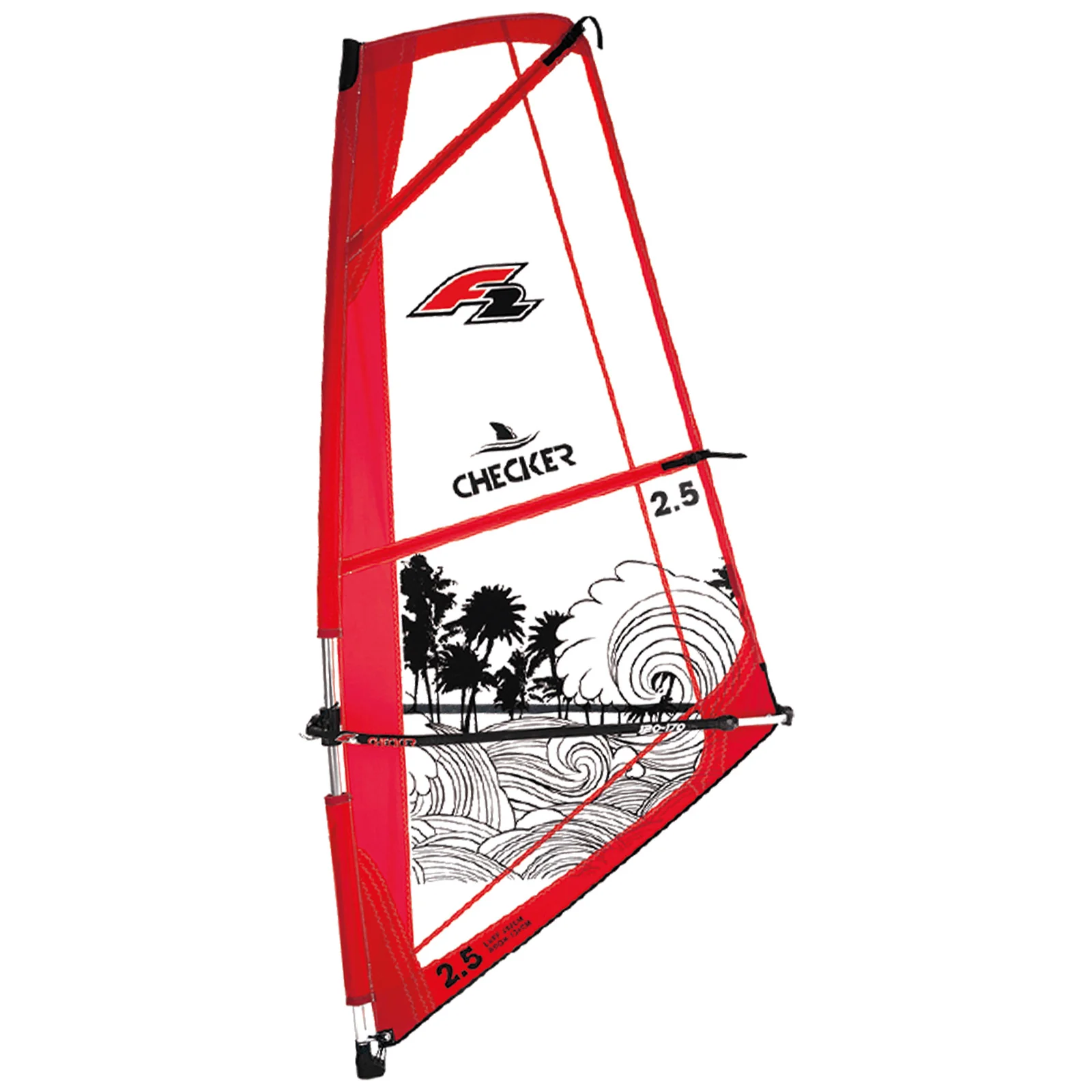 F2 Set Ride SUP 10'5" mit Windsurfsegel Checker 4,5qm - Image 24