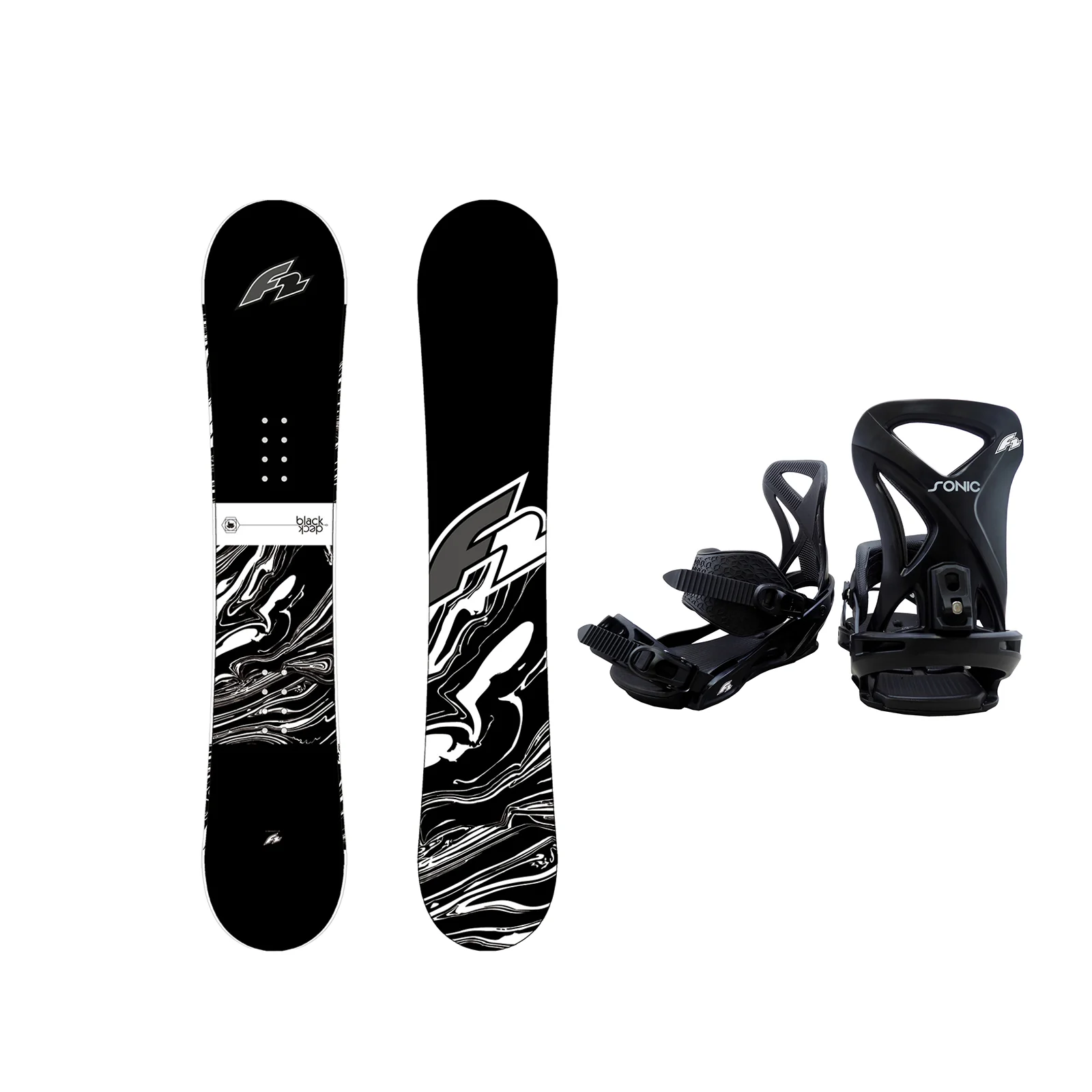 F2 Set Snowboard Blackdeck Schwarz 143cm + Sonic Pro Bindung M - Image 26