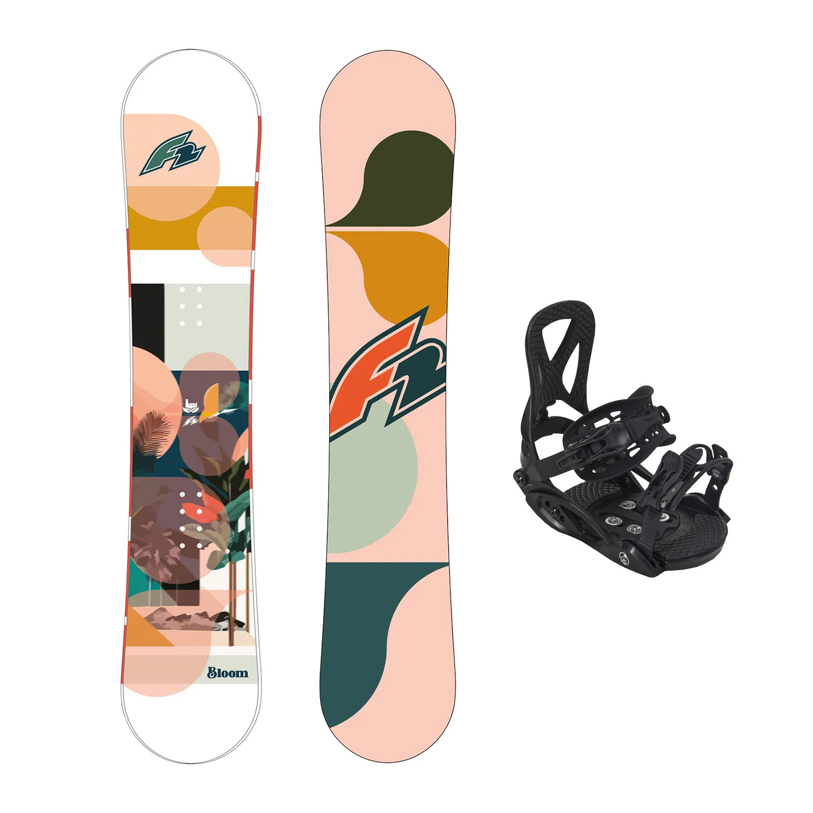 F2 Set Snowboard Junior Bloom Girl Apricot 135cm + Pipe Bindung M