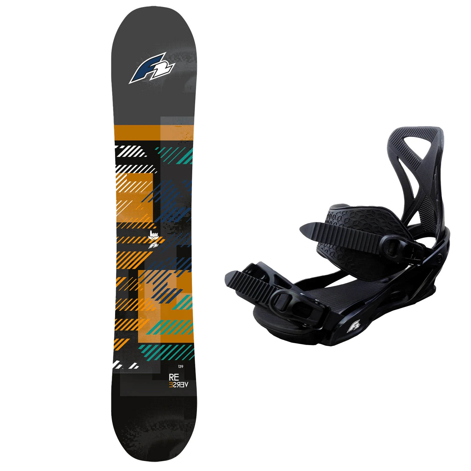 F2 Set Snowboard Reverse Orange 162w cm mit Bindung Sonic Pro L - Image 7