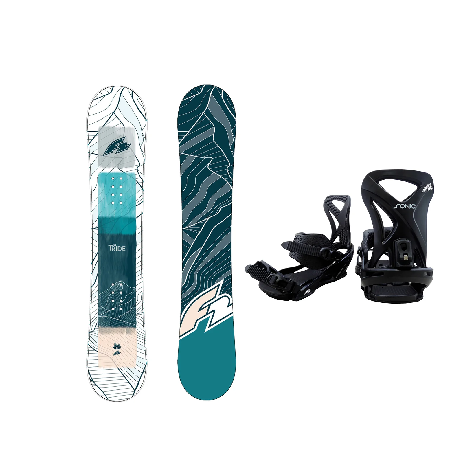 F2 Set Snowboard T-Ride Wood Weiss 157cm + Sonic Pro Bindung L - Image 16