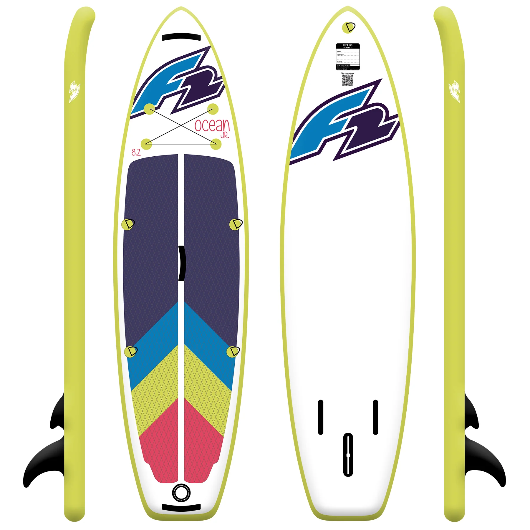 F2 Stand up Paddle Board OCEAN LTD - Kid SUP Board Only 9,2 Lime - Image 2