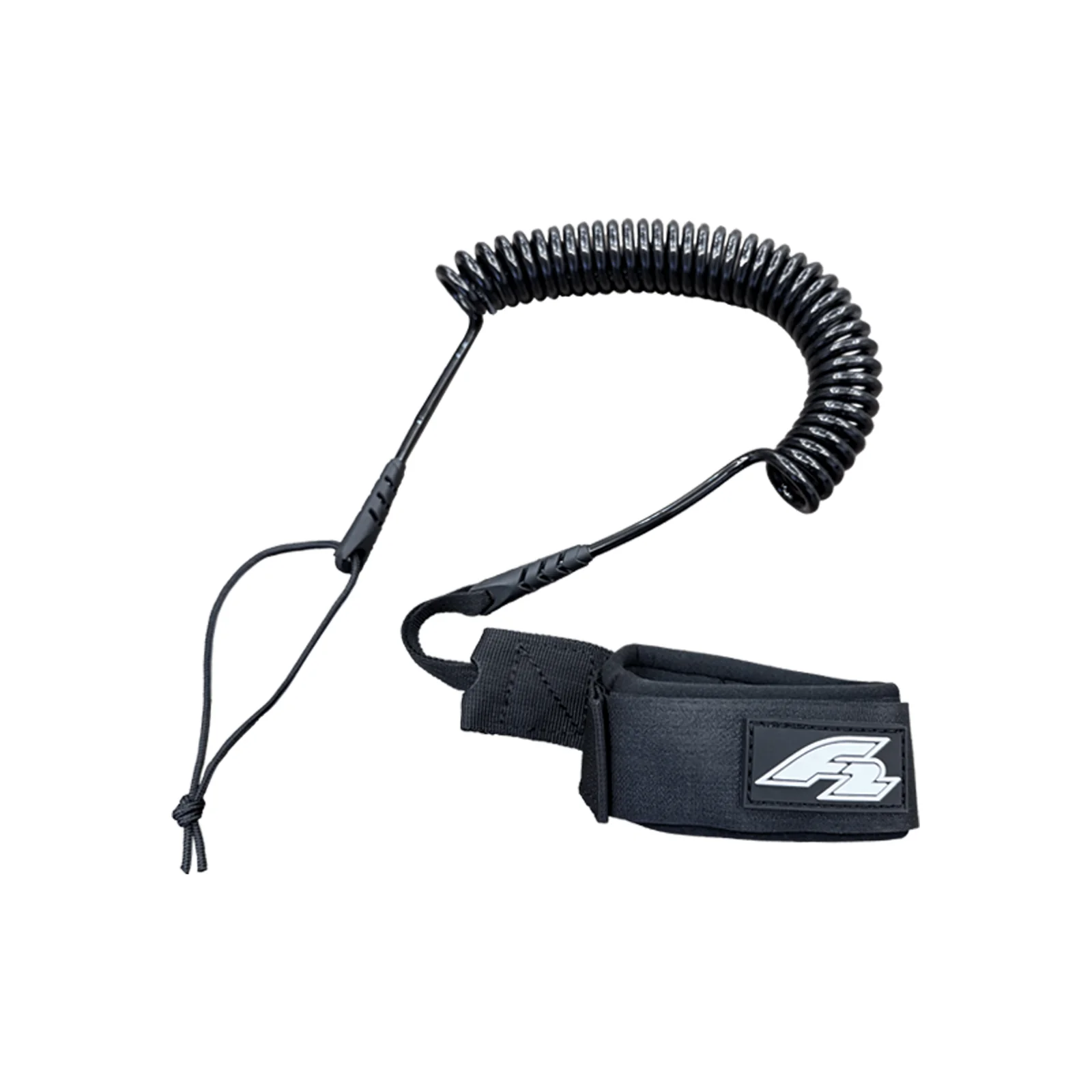 F2 Stand Up Paddling Leash Coiled Leash Basic Fuß Leash 300cm Schwarz