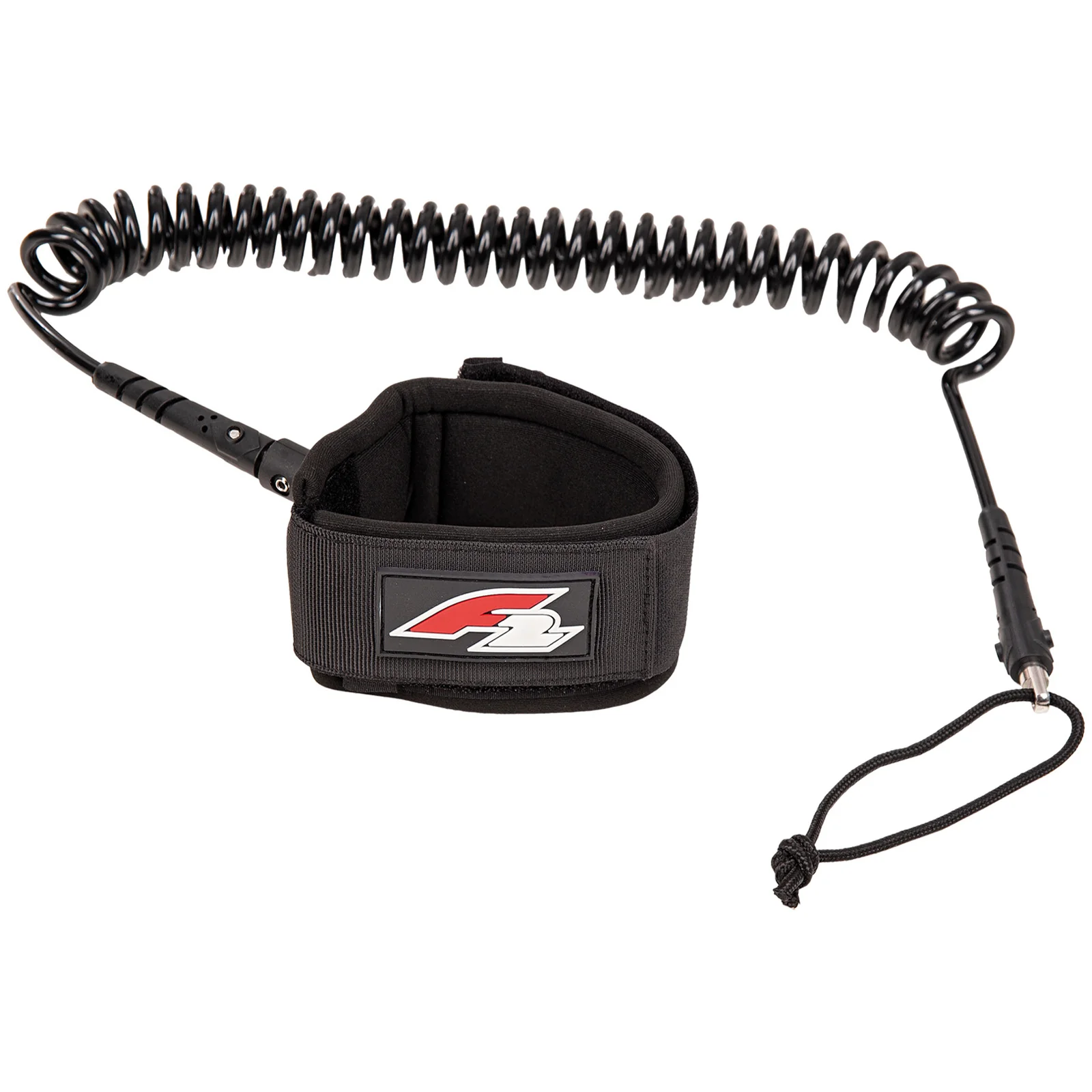 F2 Stand Up Paddling Leash Fuß Coiled Leash Schwarz