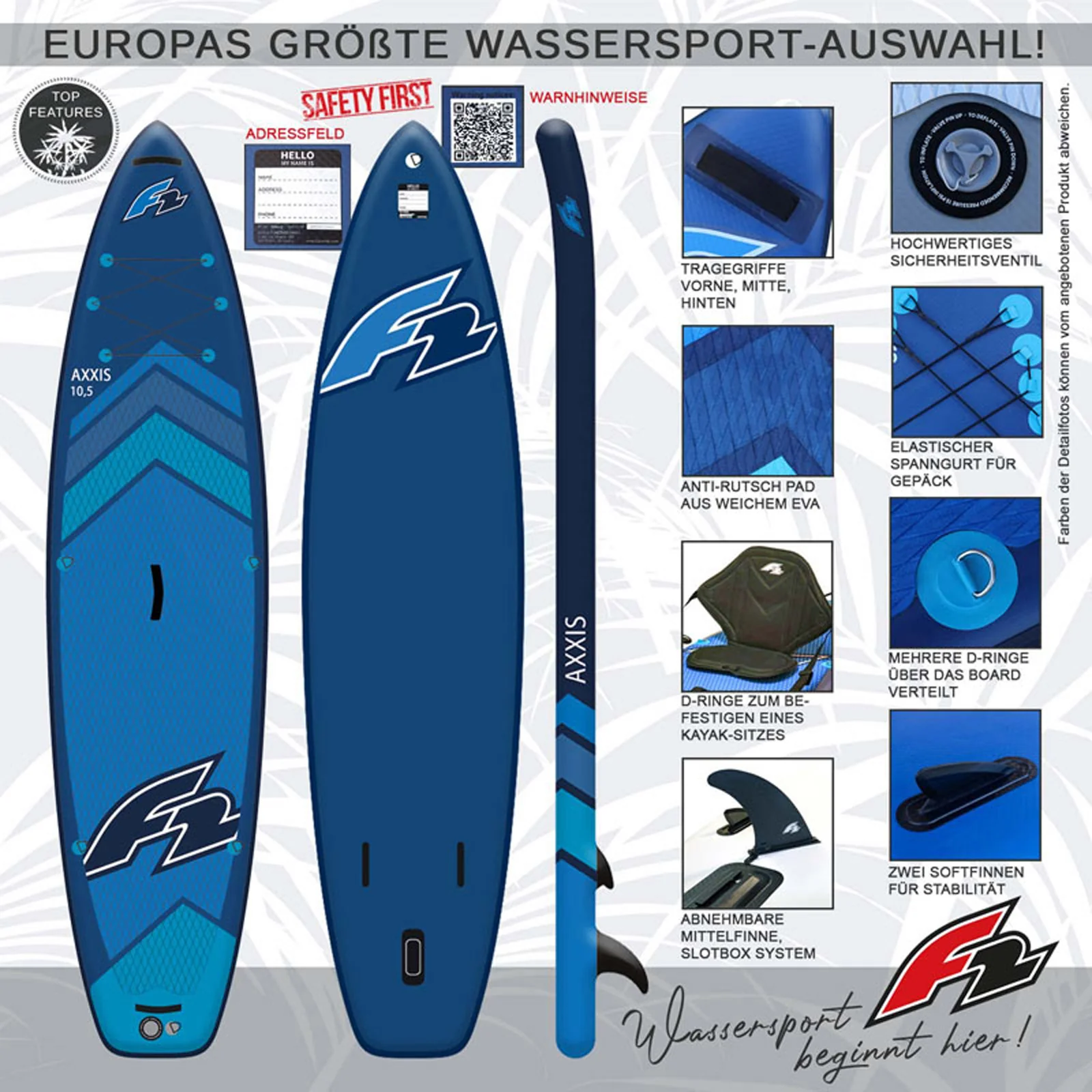 F2  SUP Stand Up Paddle Board Axxis Limited Edition 12'2''  Blau - Image 2
