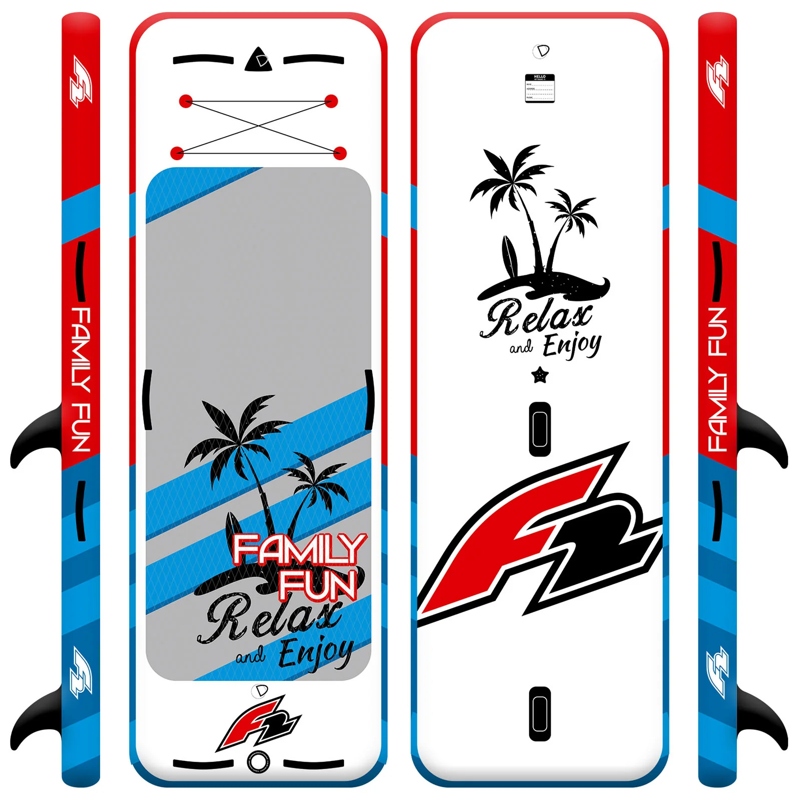 F2  SUP Stand Up Paddle Board Family Fun  9'8''  Rot - Image 2