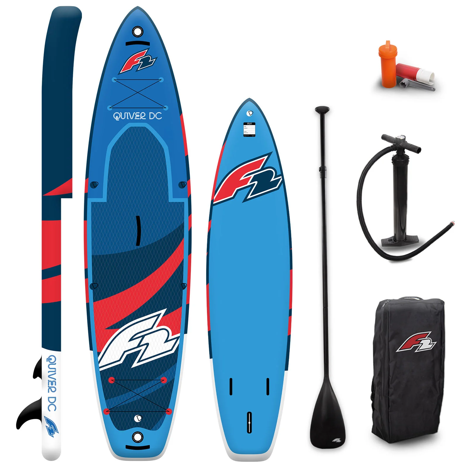 F2 SUP Stand Up Paddle Board Quiver DC 12'6'' Blau