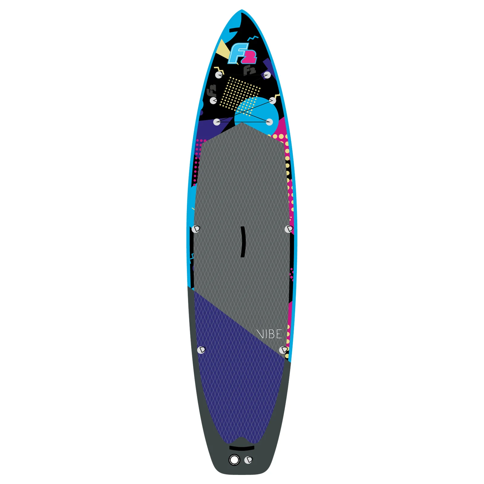 F2 SUP Stand Up Paddle Board Retro Vibe 90s Allover Damen 350cm 11,5 Multicolor - Image 3