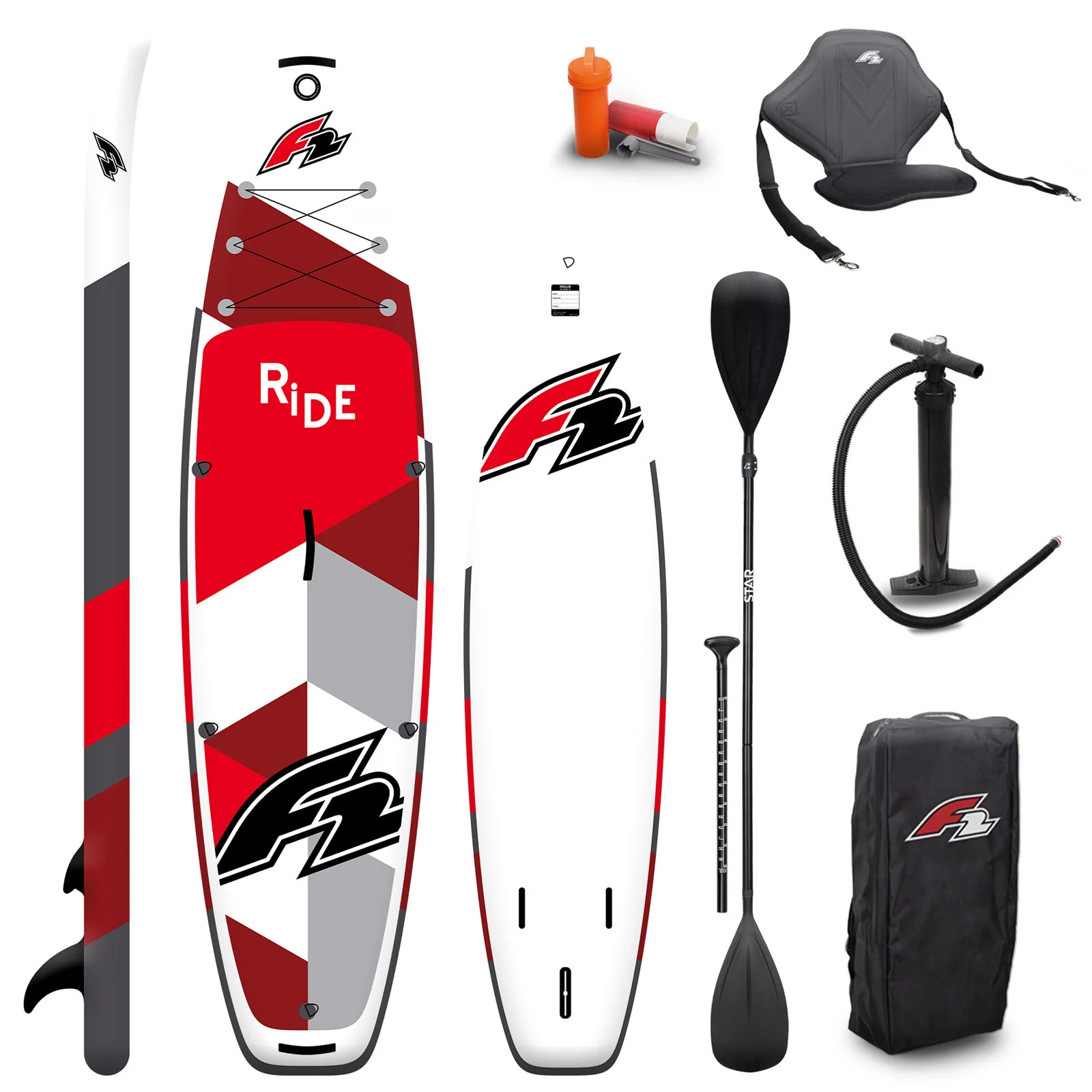 F2 SUP Stand Up Paddle Board Ride 12'2'' Rot - Image 5