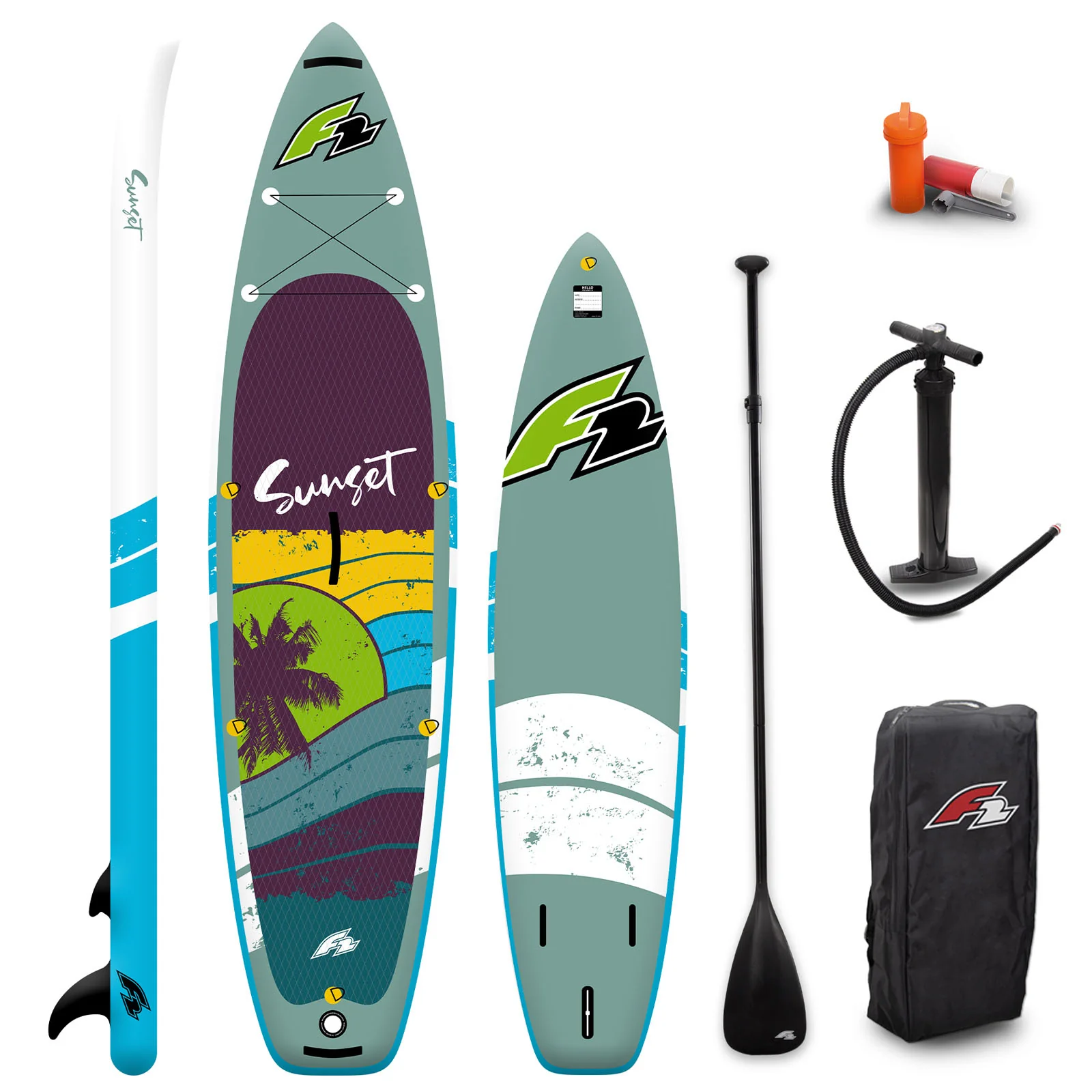 F2 SUP Stand Up Paddle Board Sunset 10'2'' Grün - Image 5