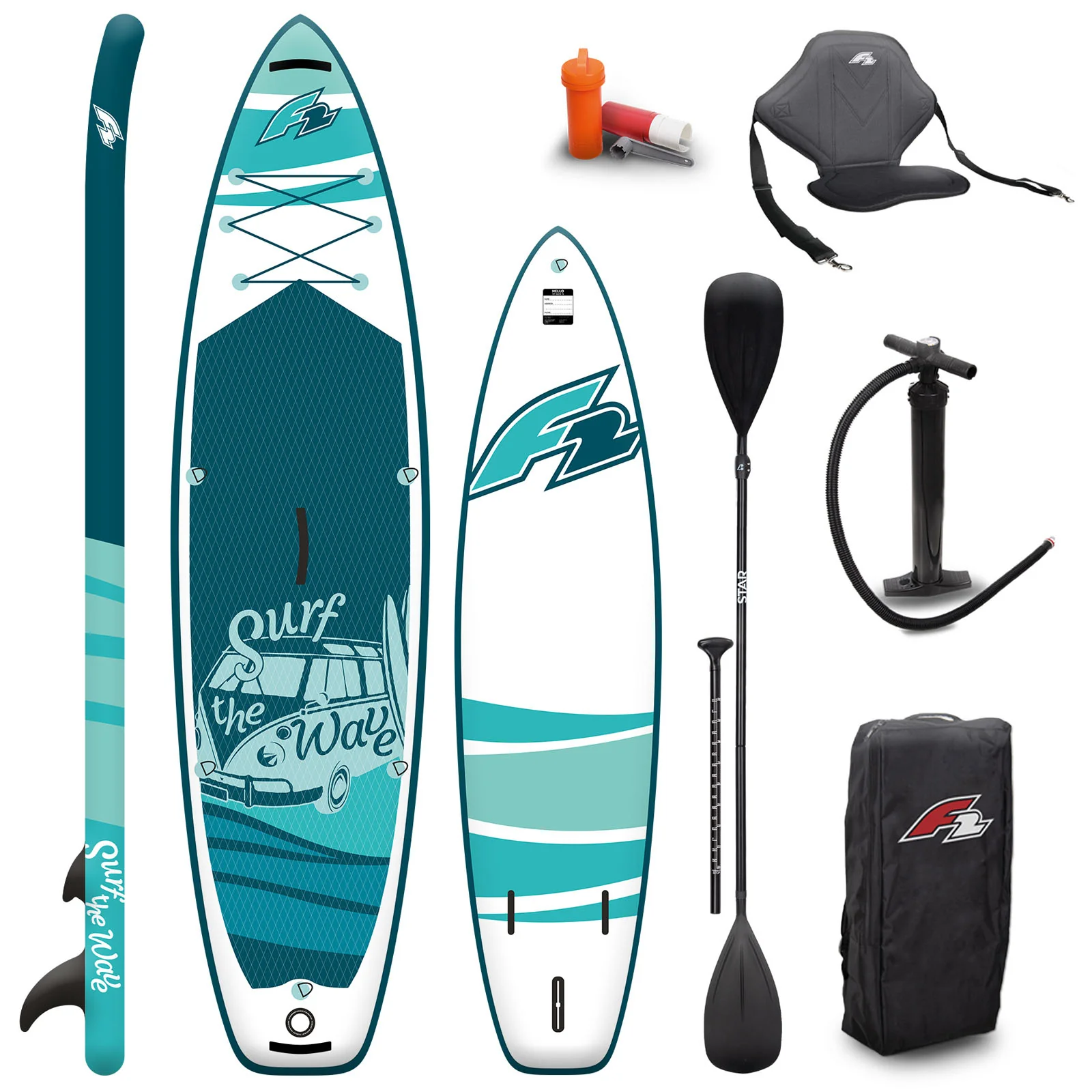 F2 SUP Stand Up Paddle Board Surf the Wave 11'5'' Türkis - Image 3