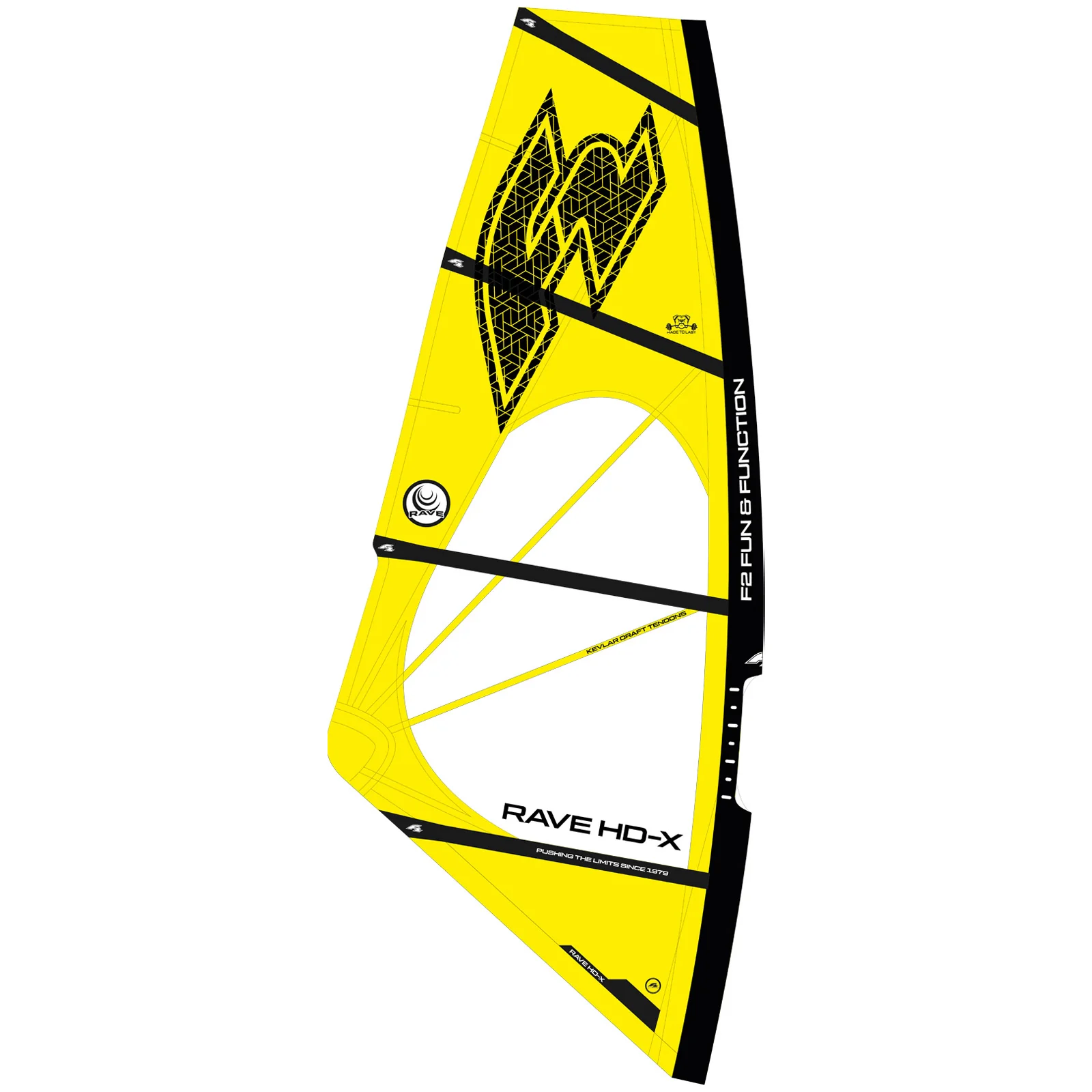 F2  Windsurf Segel Rave HD X  2,2 qm Gelb - Image 9