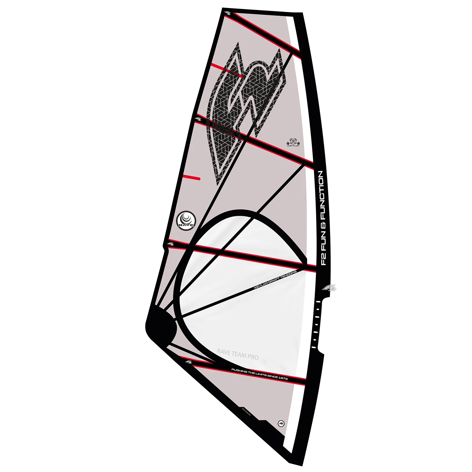 F2 Windsurf Segel Rave Team Pro 5.0qm Weiss - Image 11