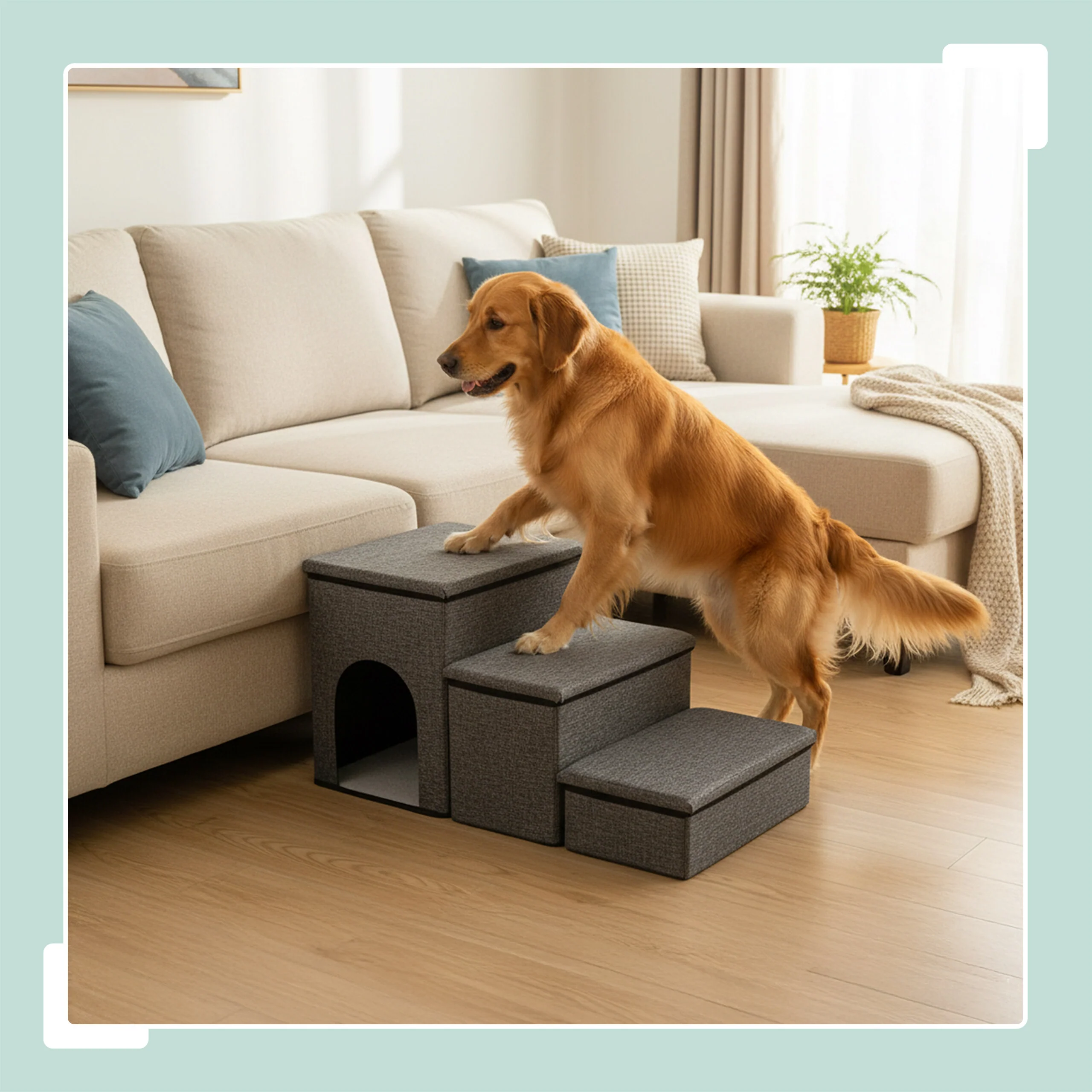 Faltbare Hundetreppe mit 3 Stufen - Image 15
