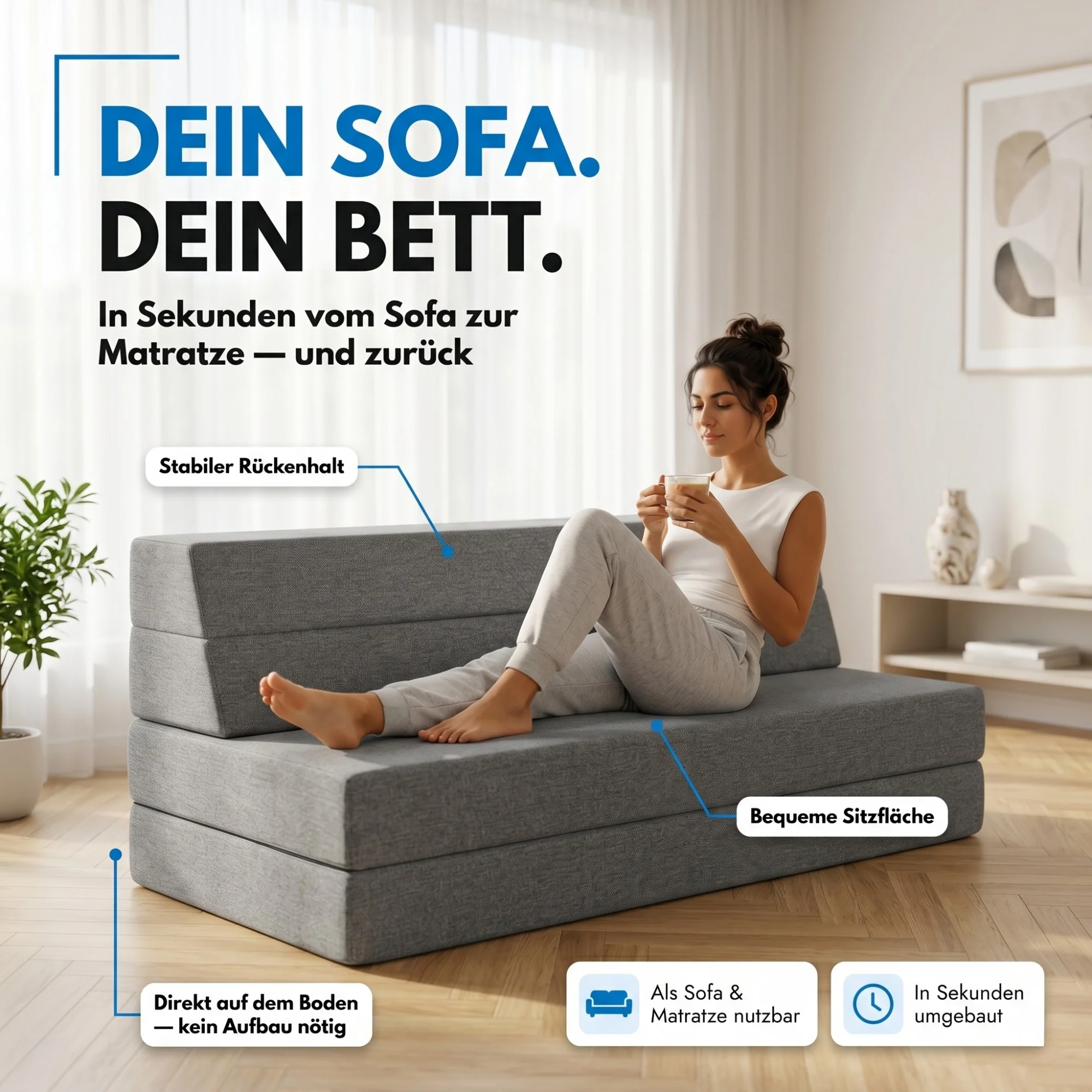 Faltmatratze MULTIFOLD, 140x200cm - Image 9
