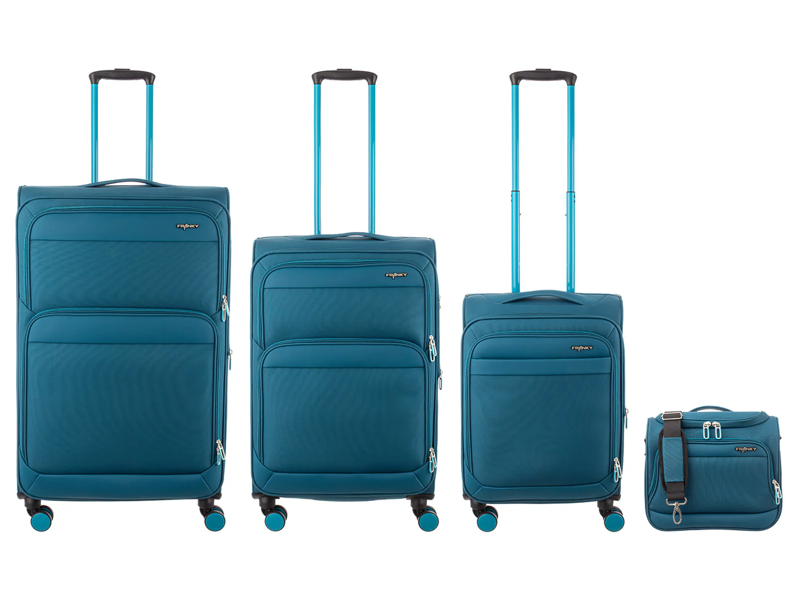 Franky 4er Koffer SET Gr. L/M/S Beutycase Reisegepäck T27-F Spinner mit Dehnfalte multicolor/black - Image 11