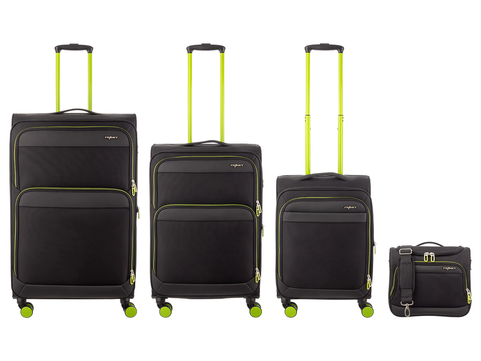 Franky 4er Koffer SET Gr. L/M/S Beutycase Reisegepäck T27-F Spinner mit Dehnfalte multicolor/black - Image 21