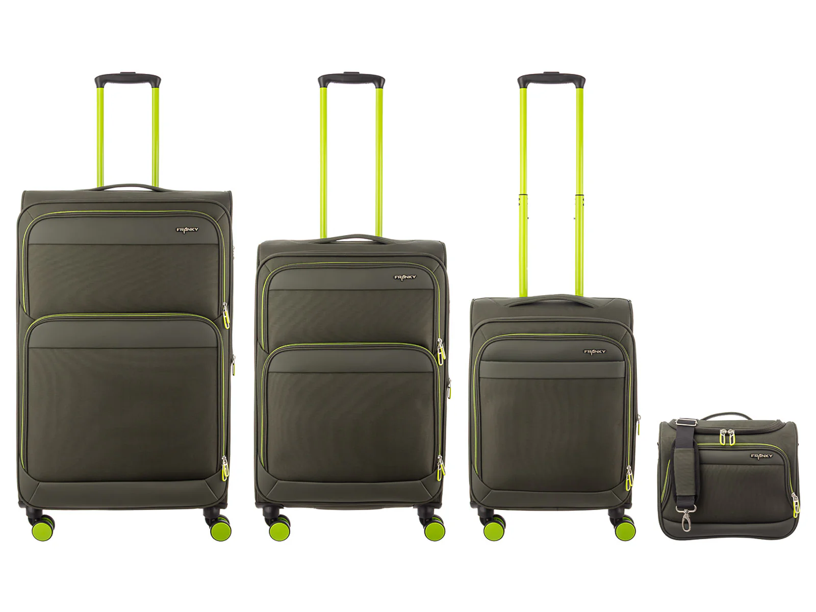 Franky 4er Koffer SET Gr. L/M/S Beutycase Reisegepäck T27-F Spinner mit Dehnfalte multicolor/black - Image 32